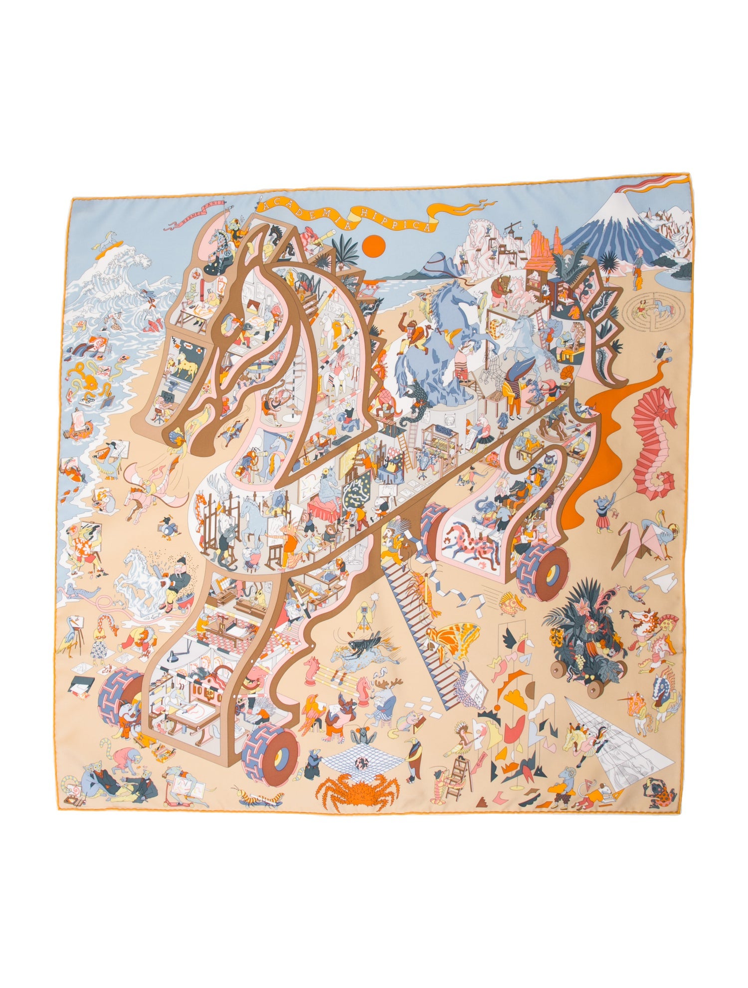 Hermès Academia Hippica Silk Scarf