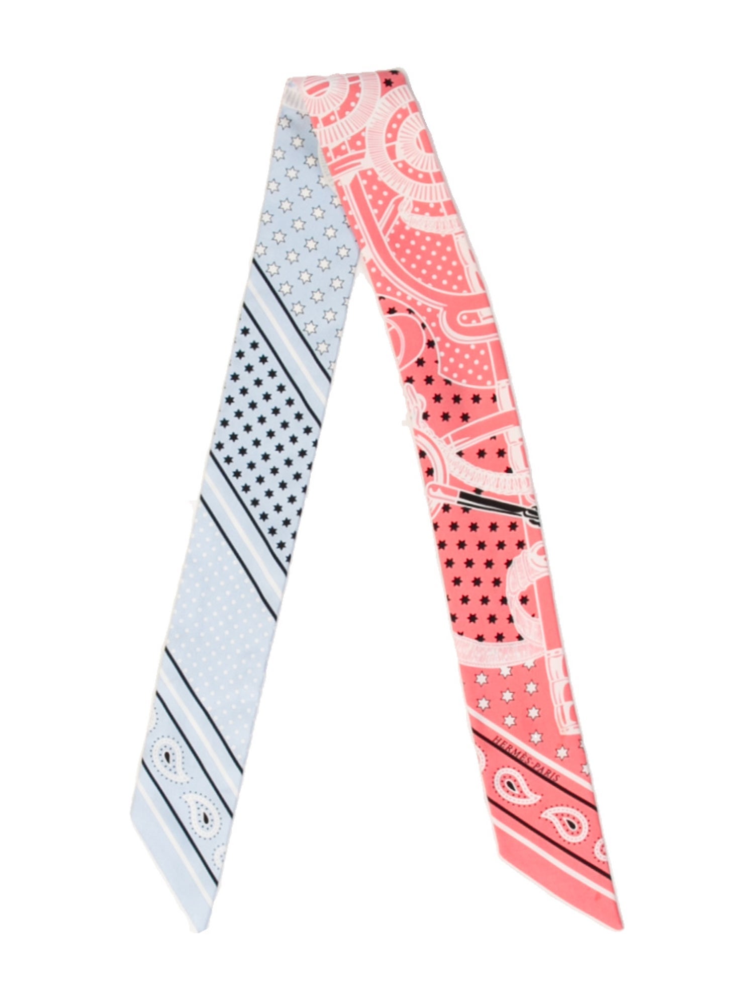 Hermès Eperon d'Or Cut Bandana Silk Twilly Scarf