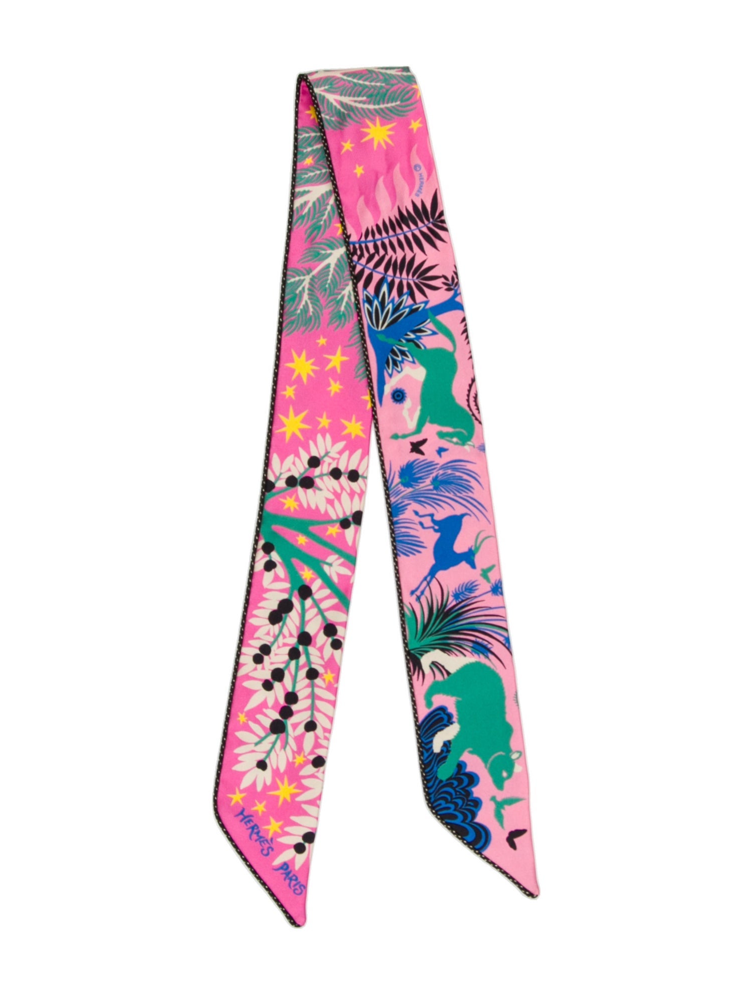 Hermès Sous Le Charme D Orphee Silk Twilly Scarf