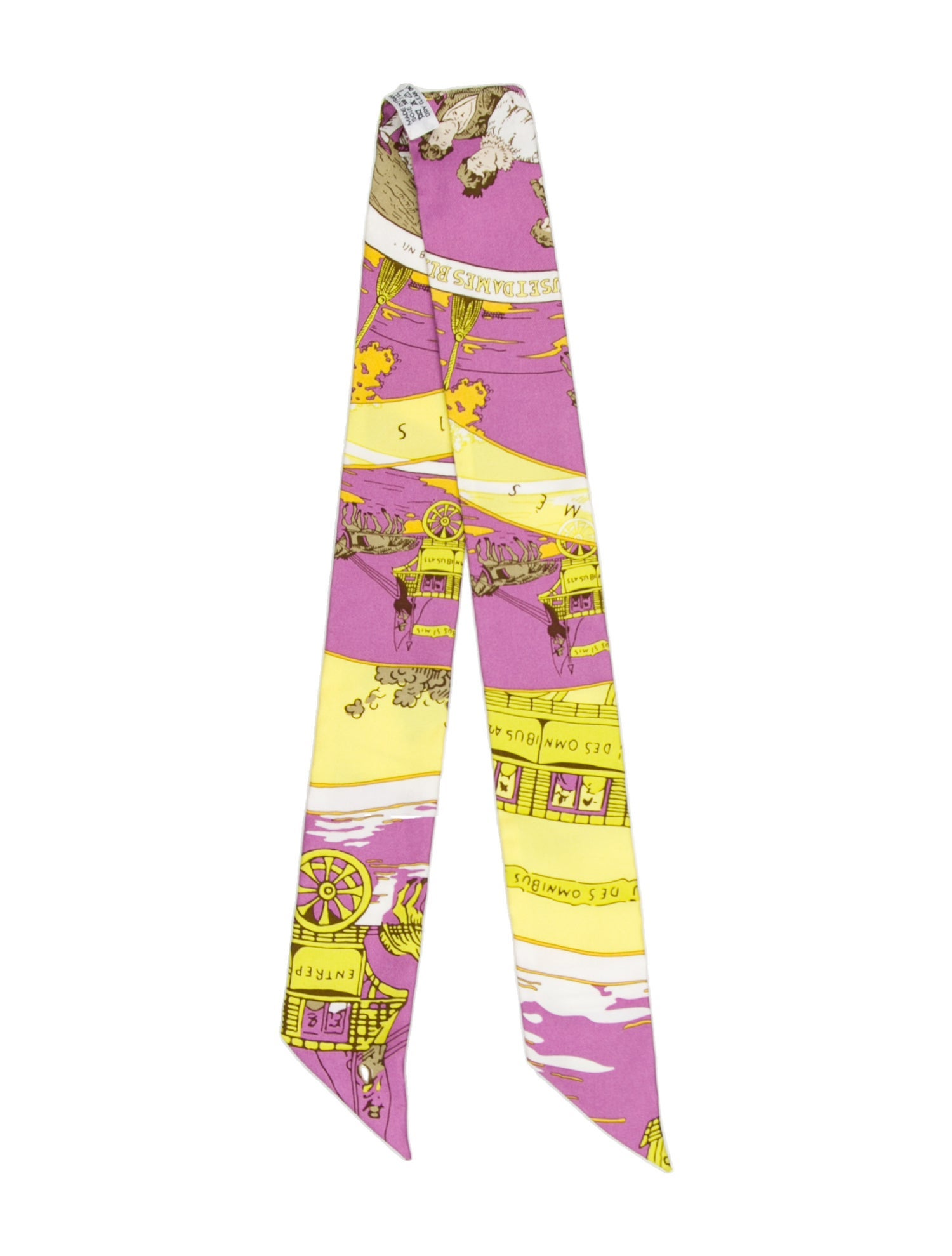 Hermès Jeu des Omnibus et Dames Blanches Silk Twilly Scarf