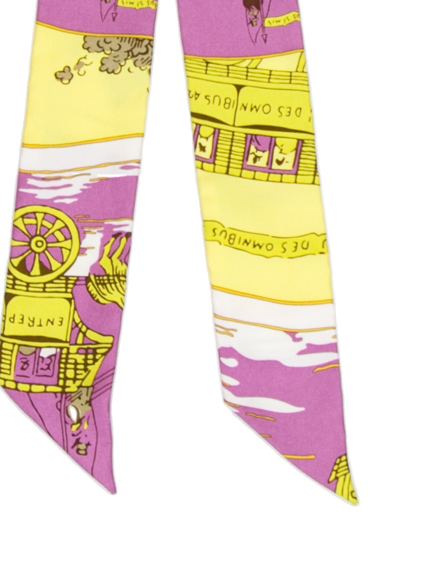 Hermès Jeu des Omnibus et Dames Blanches Silk Twilly Scarf