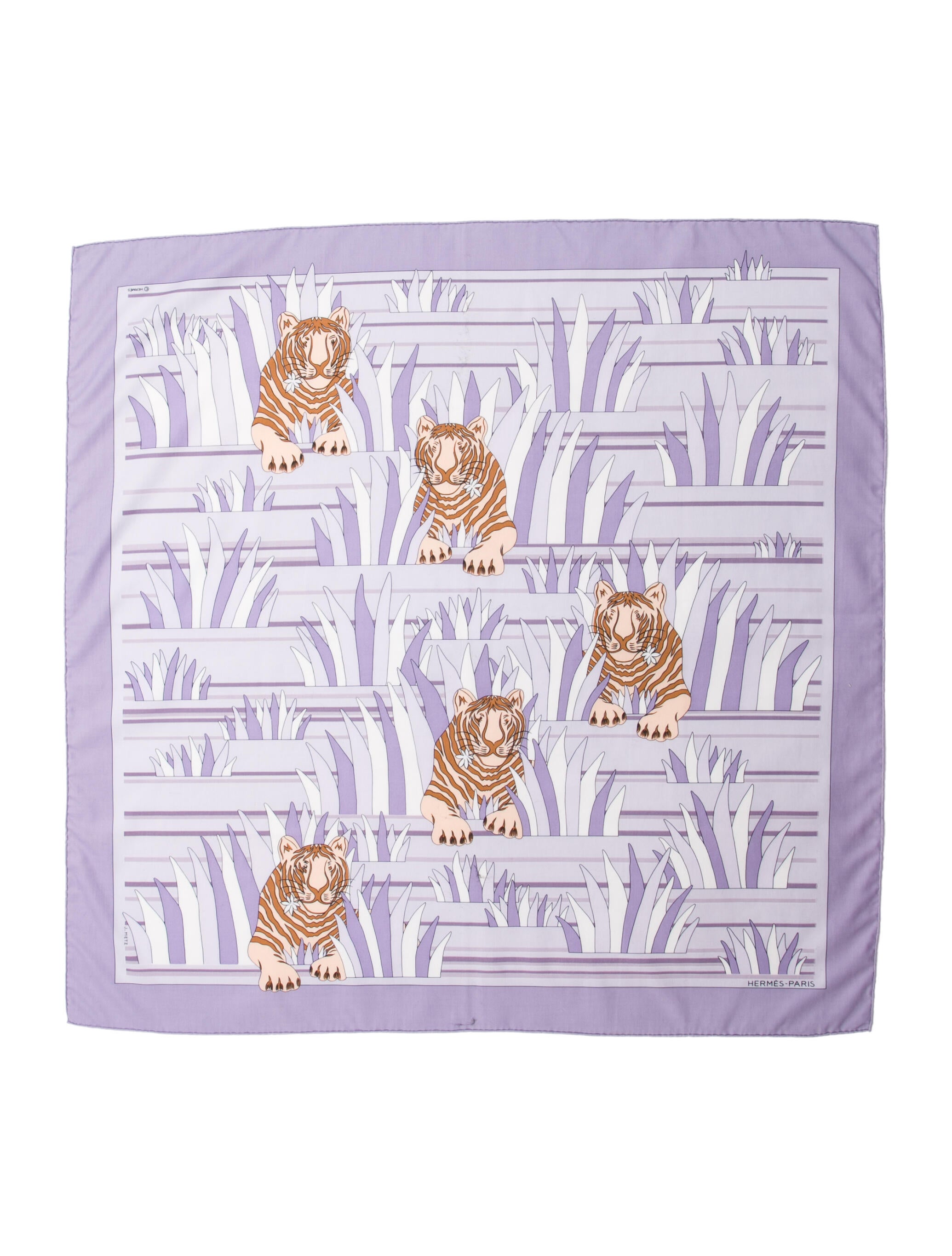 Hermès Tigres Dans les Herbes Canvas Scarf