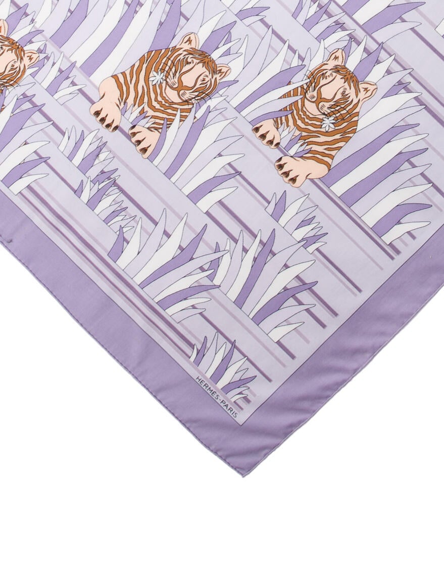 Hermès Tigres Dans les Herbes Canvas Scarf