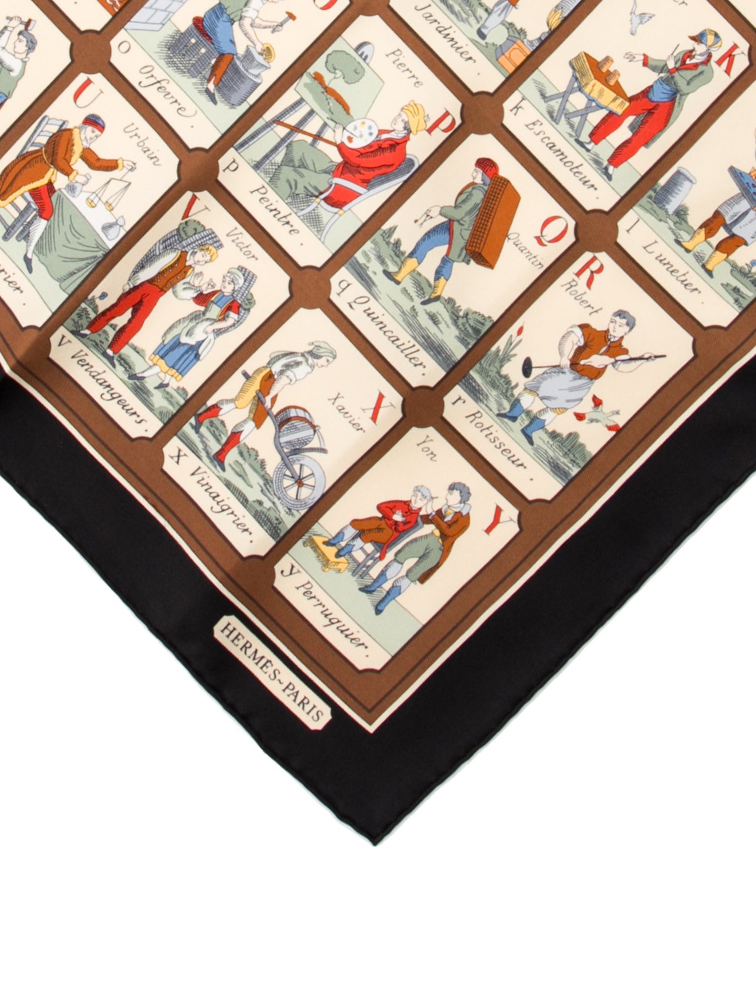 Hermès L'alphabet des Métiers Silk Scarf