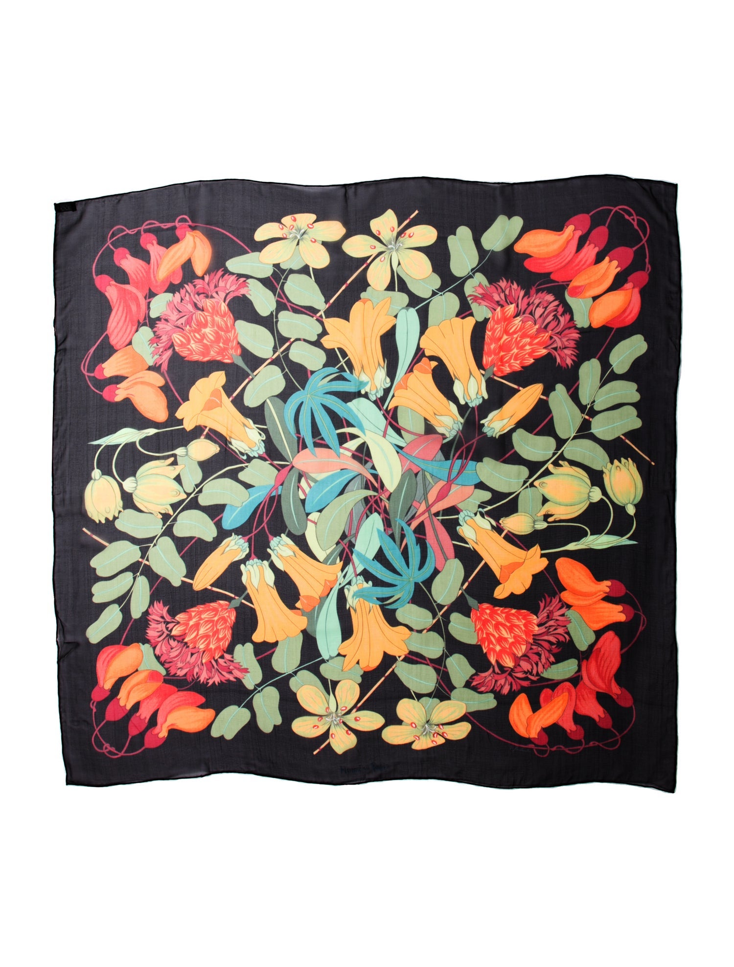 Hermès Flora Graeca Mousseline Silk Scarf