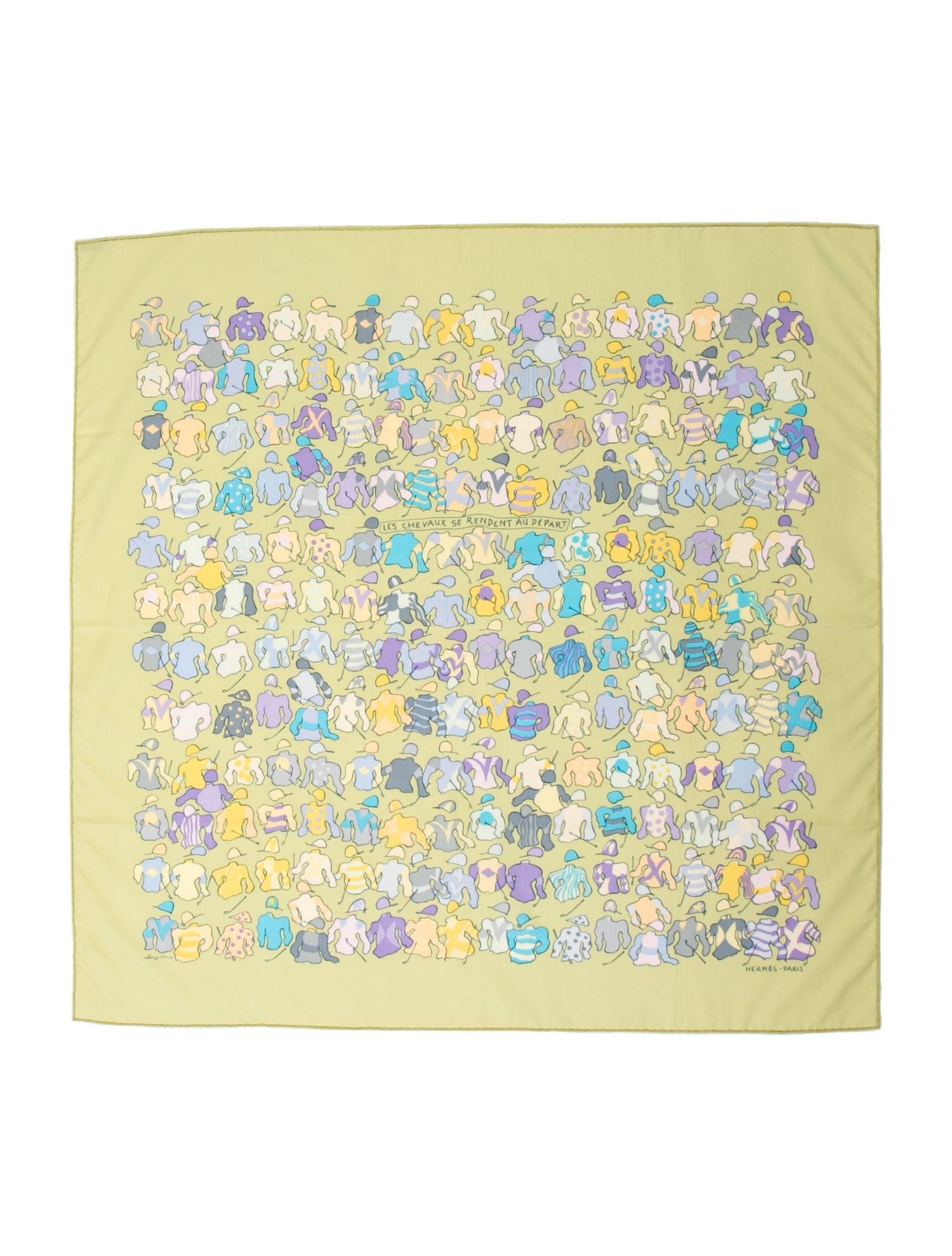 Hermès Les Chevaux se Rendent au Départ Canvas Scarf