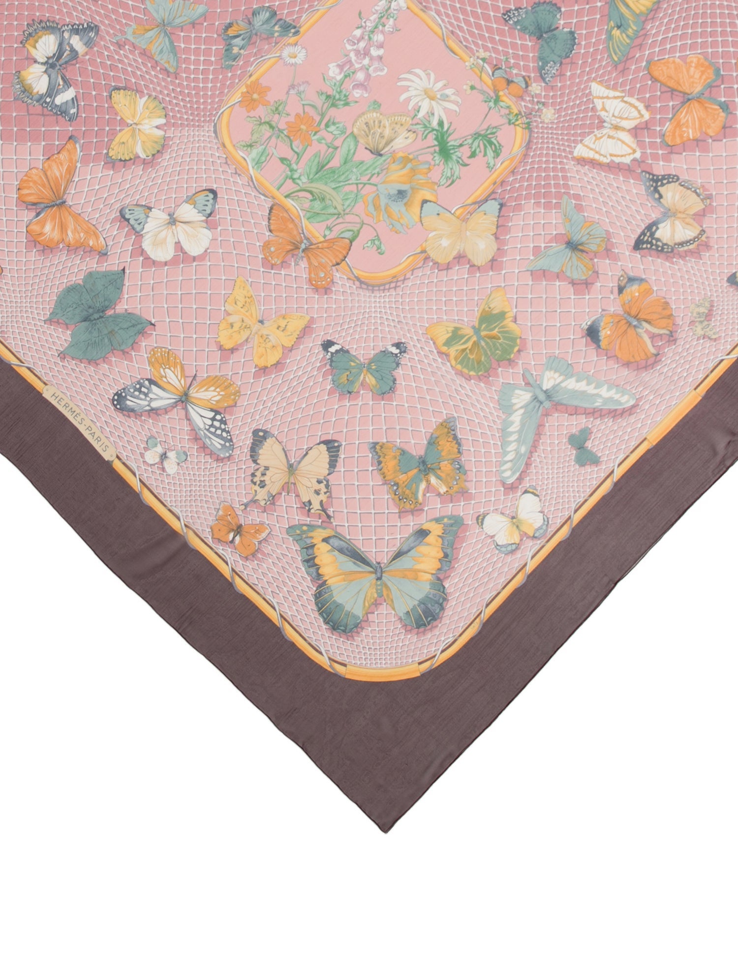 Hermès Farandole Des Champs Mousseline Silk Shawl w/ Tags