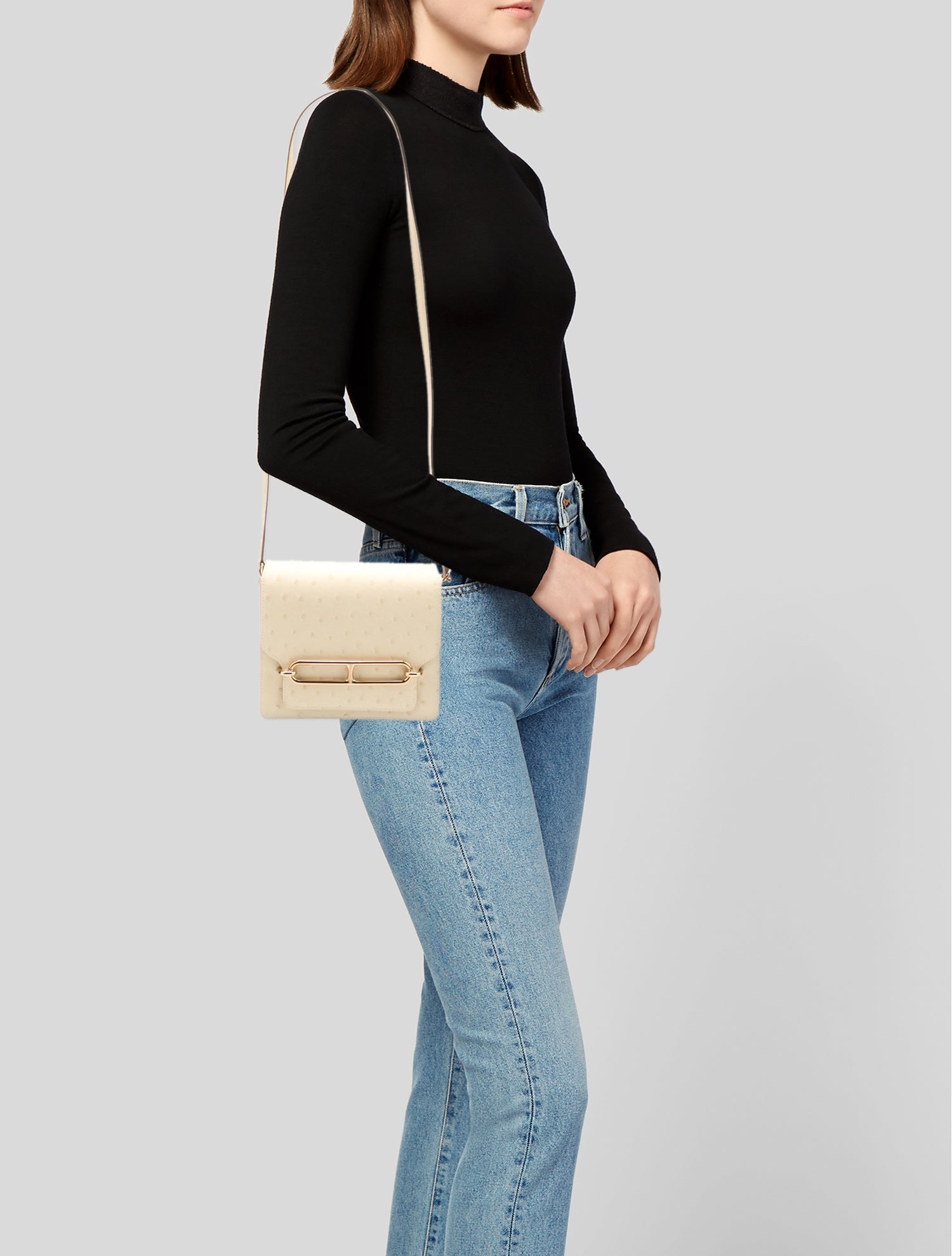 Hermès 2024 Ostrich Mini Sac Roulis 18