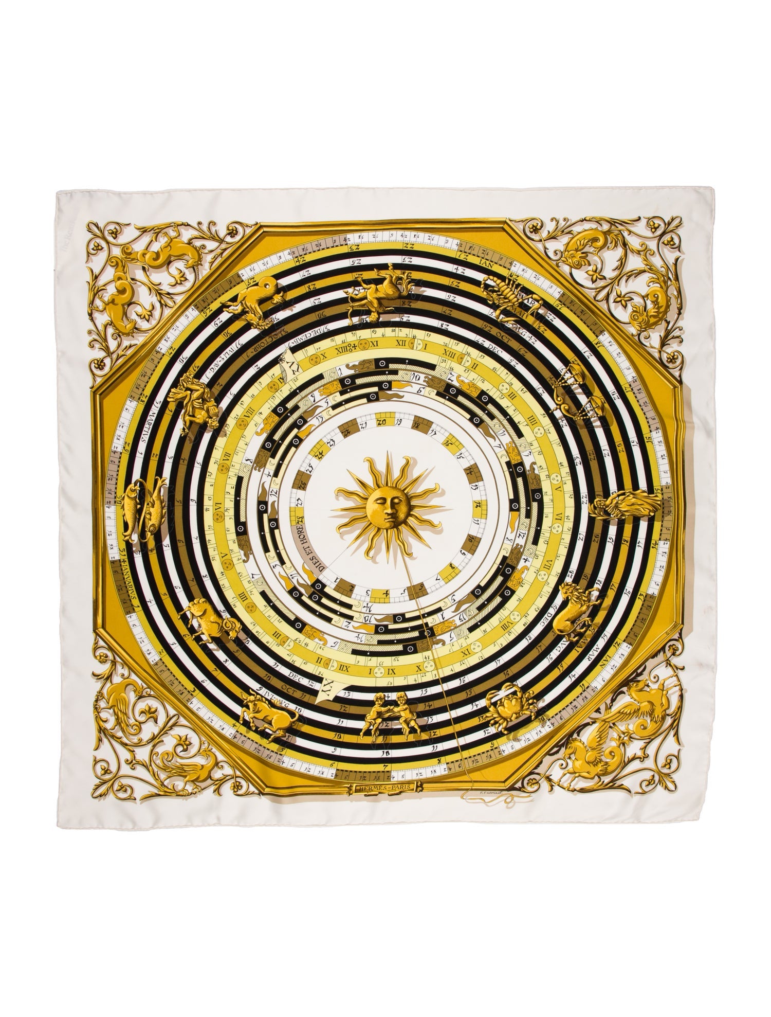 Hermès Dies Et Hore Silk Scarf