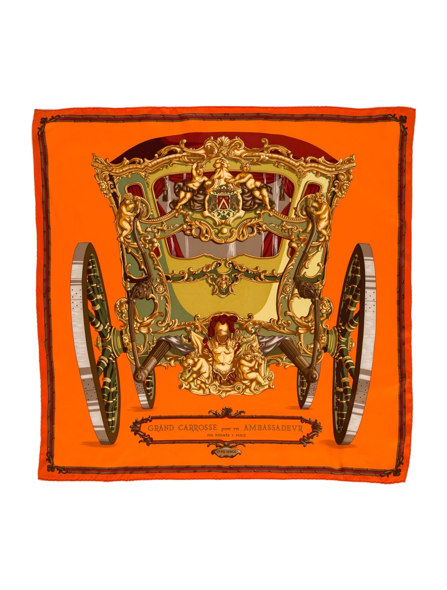 Hermès Grand Carrosse povr vn Ambassadevr Silk Scarf