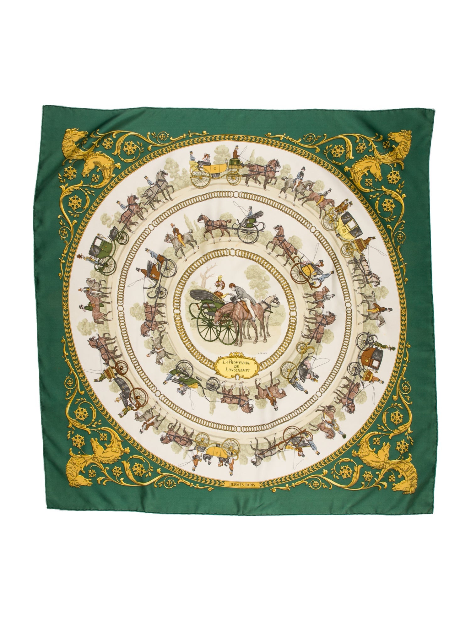 Hermès La Promenade De Longchamps Silk Scarf