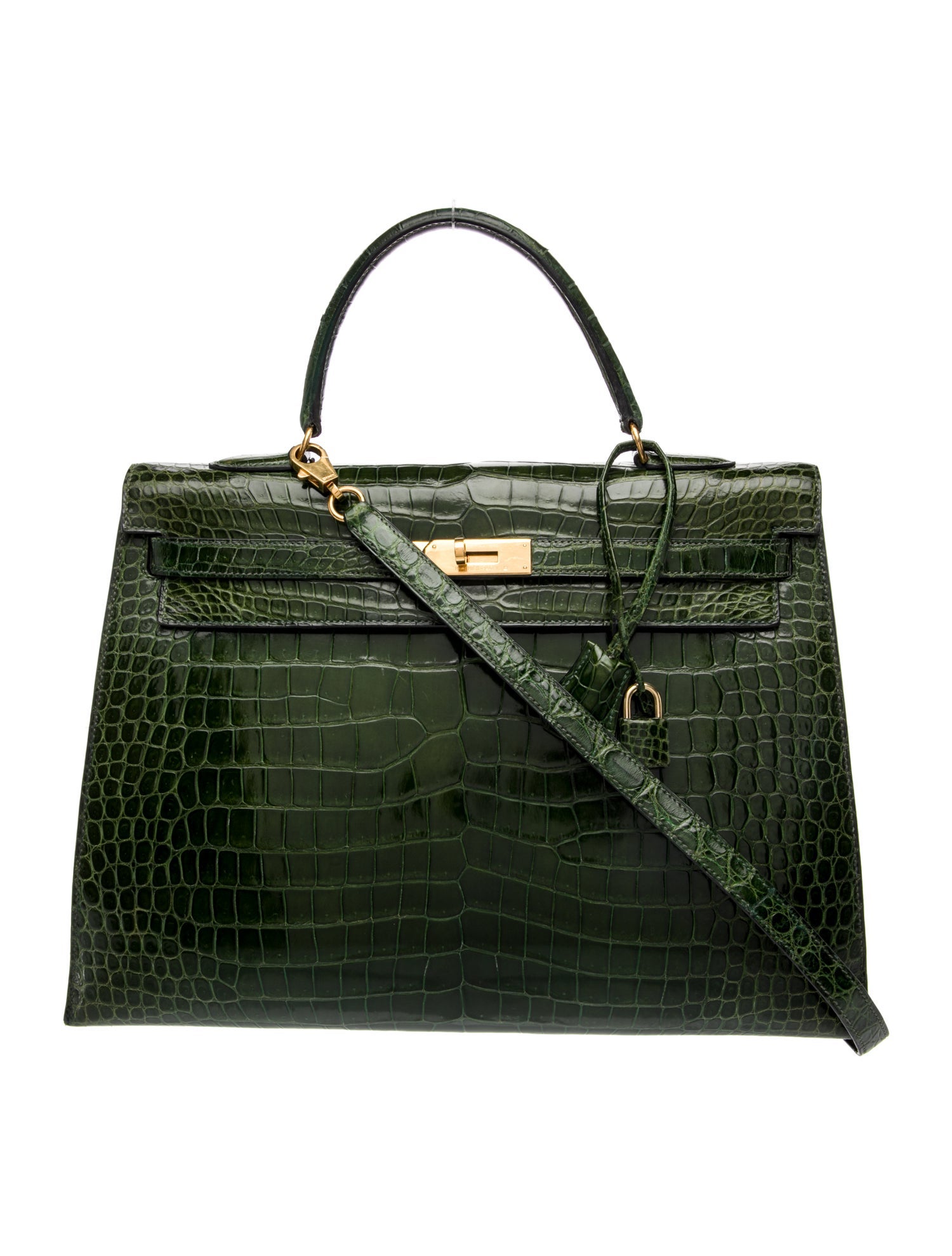 Hermès Shiny Crocodile Porosus Kelly Sellier 35