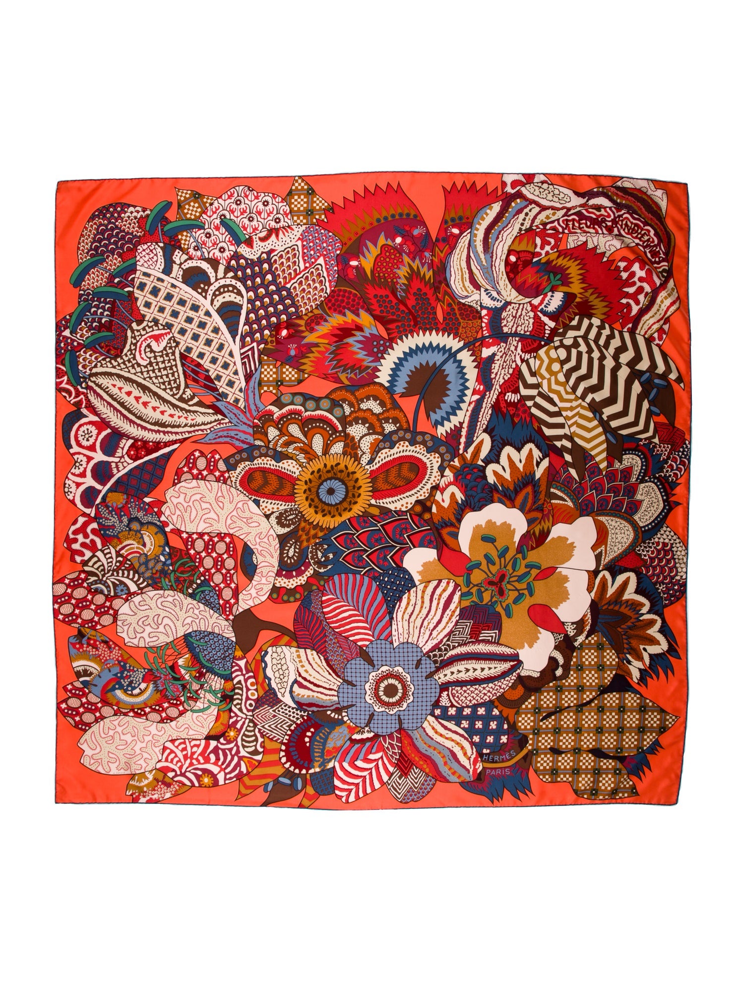 Hermès Fleurs d’Indiennes Silk Shawl