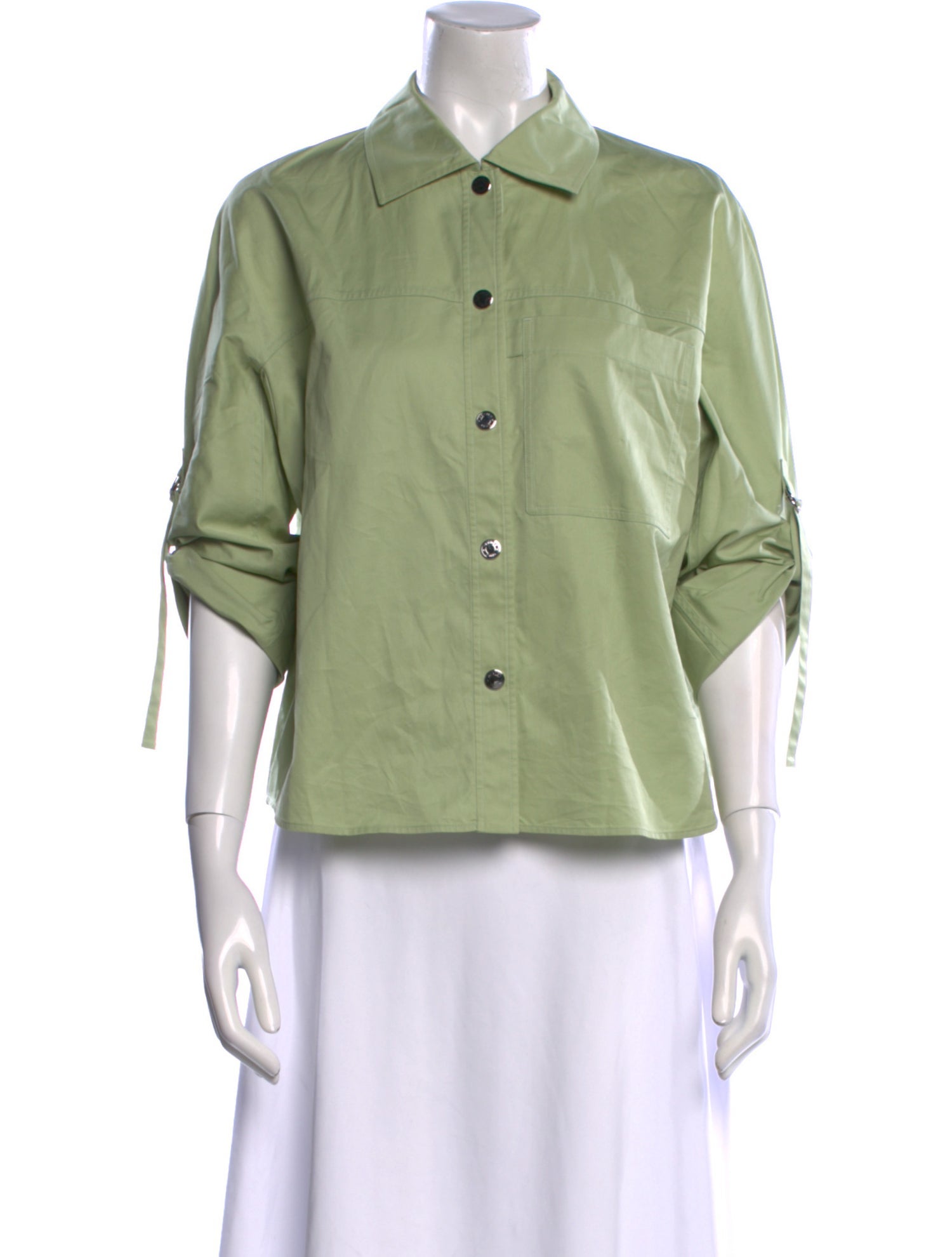 Hermès Three-Quarter Sleeve Button-Up Top