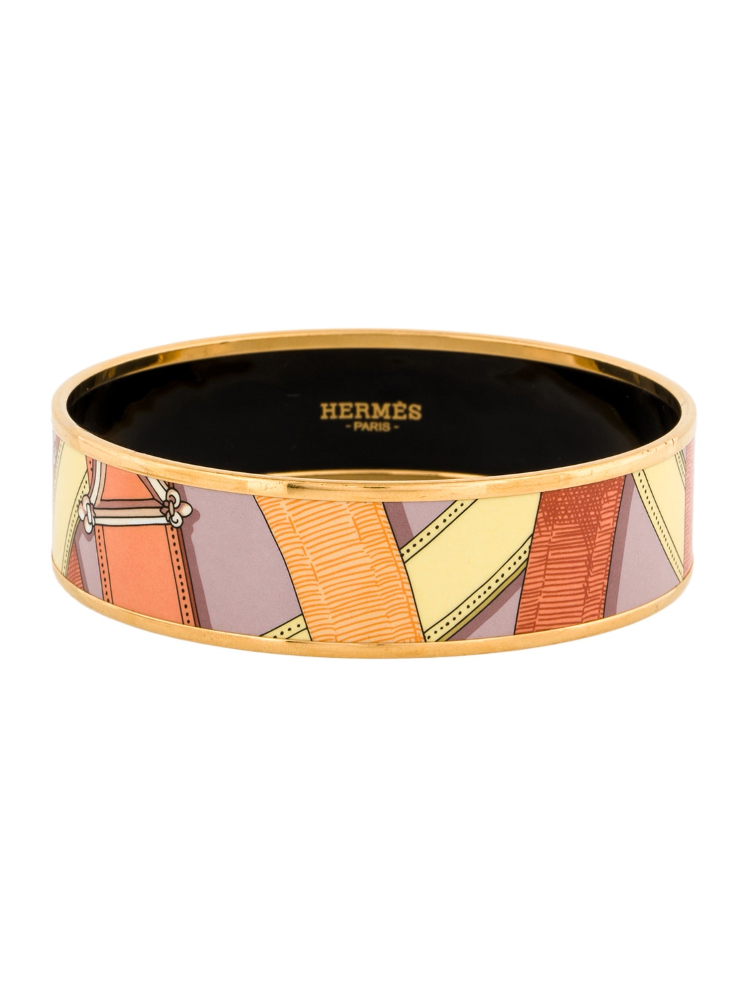 Hermès Wide Enamel Bangle Bracelet