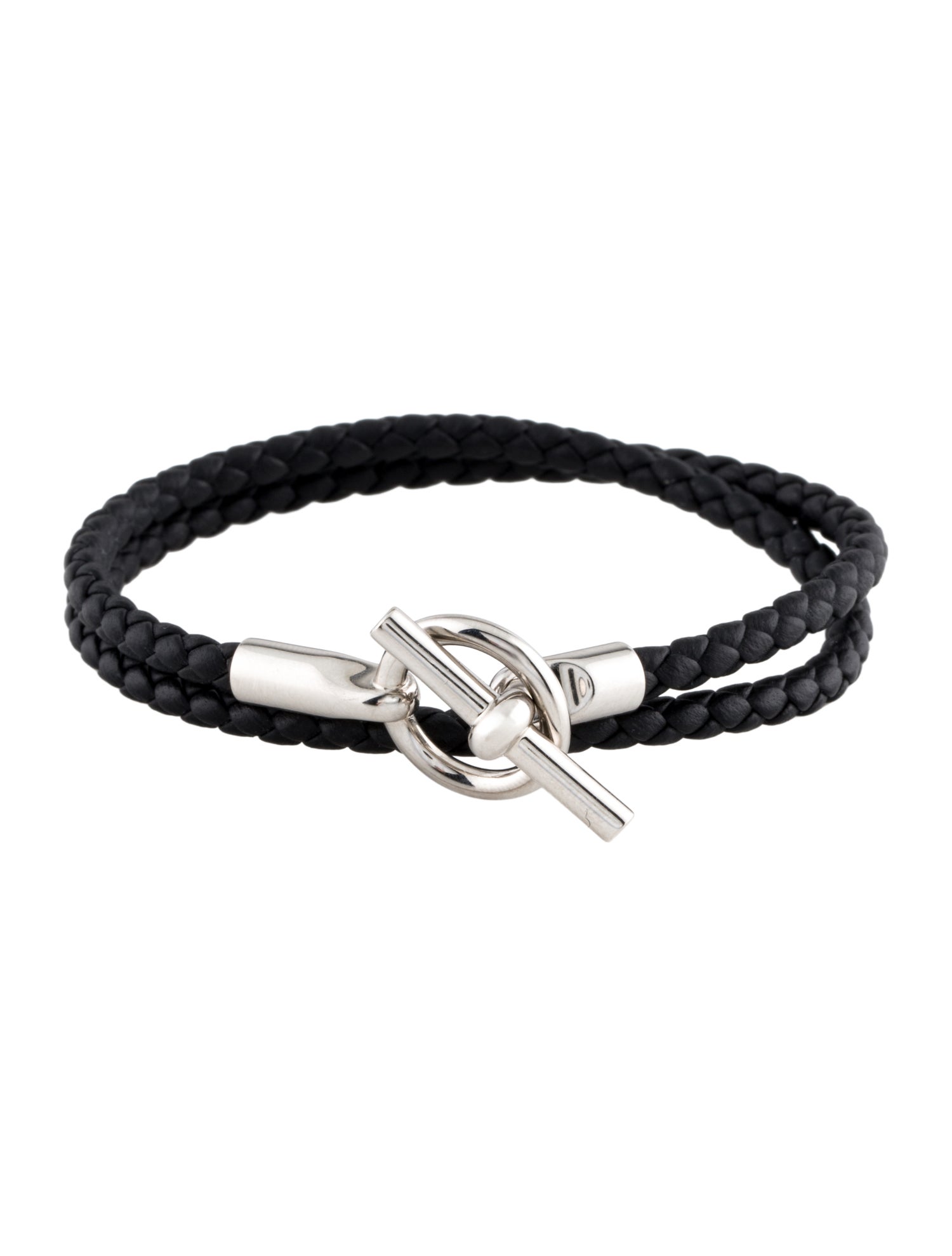Hermès Leather Braided Glenan Double Tour Wrap Bracelet