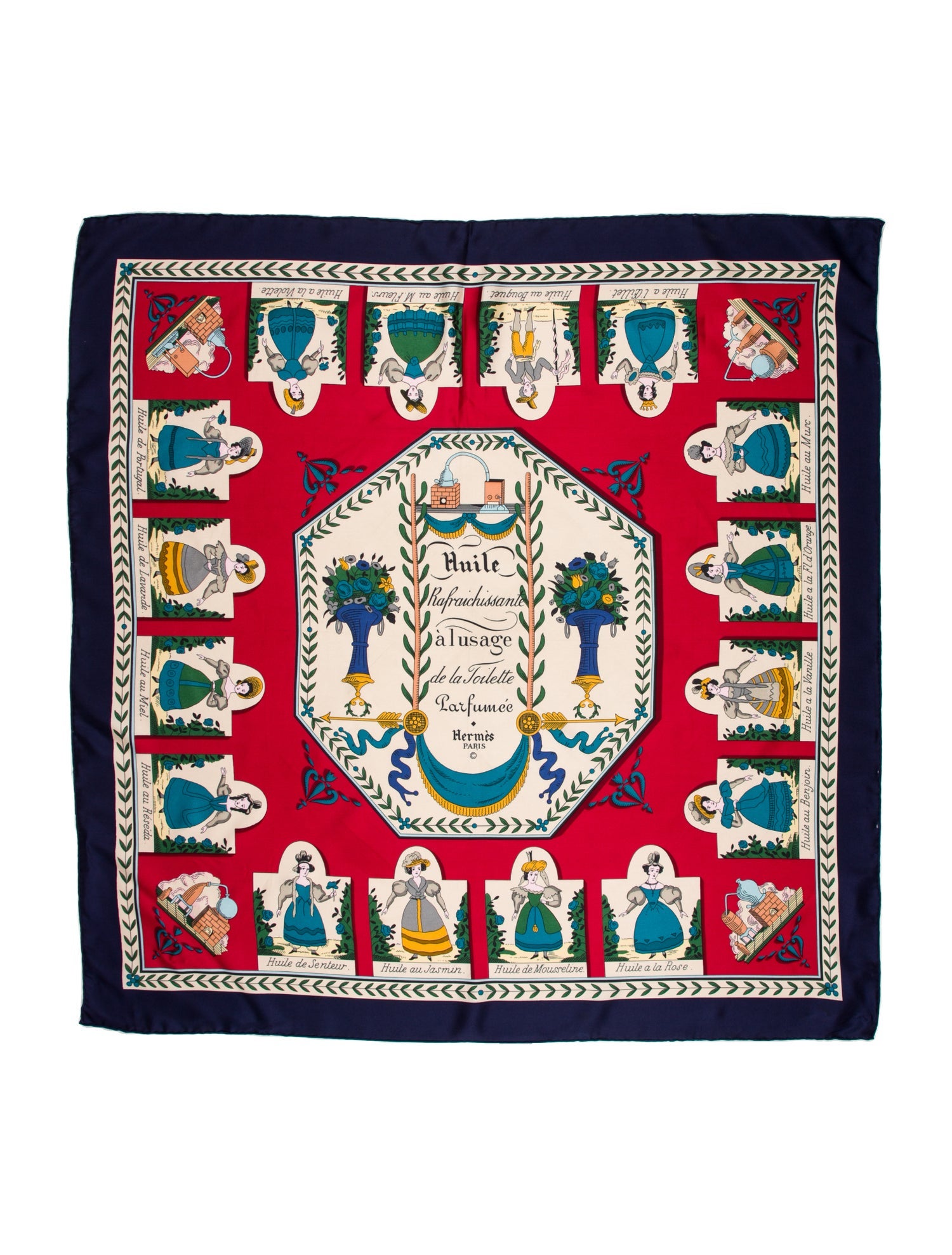 Hermès Huile Rafraichissante a l'Usage de la Toilette Parfumee Silk Scarf