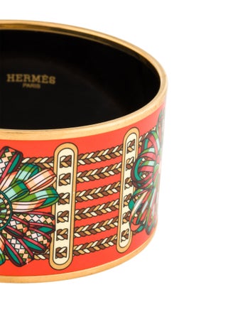 Hermès Extra Wide Enamel Bangle Bracelet