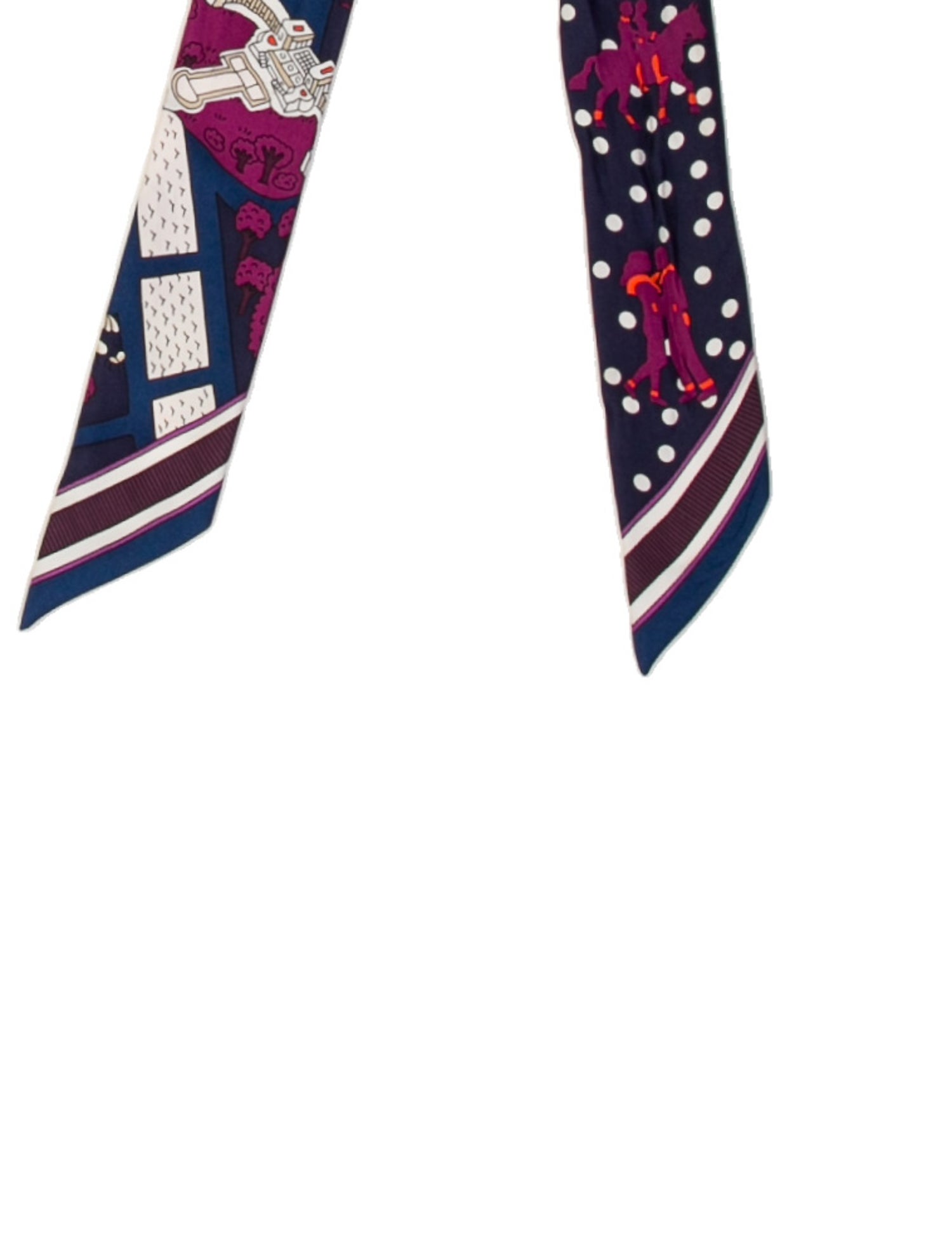 Hermès Les Nouveaux Amoureux de Paris Silk Twilly Scarf