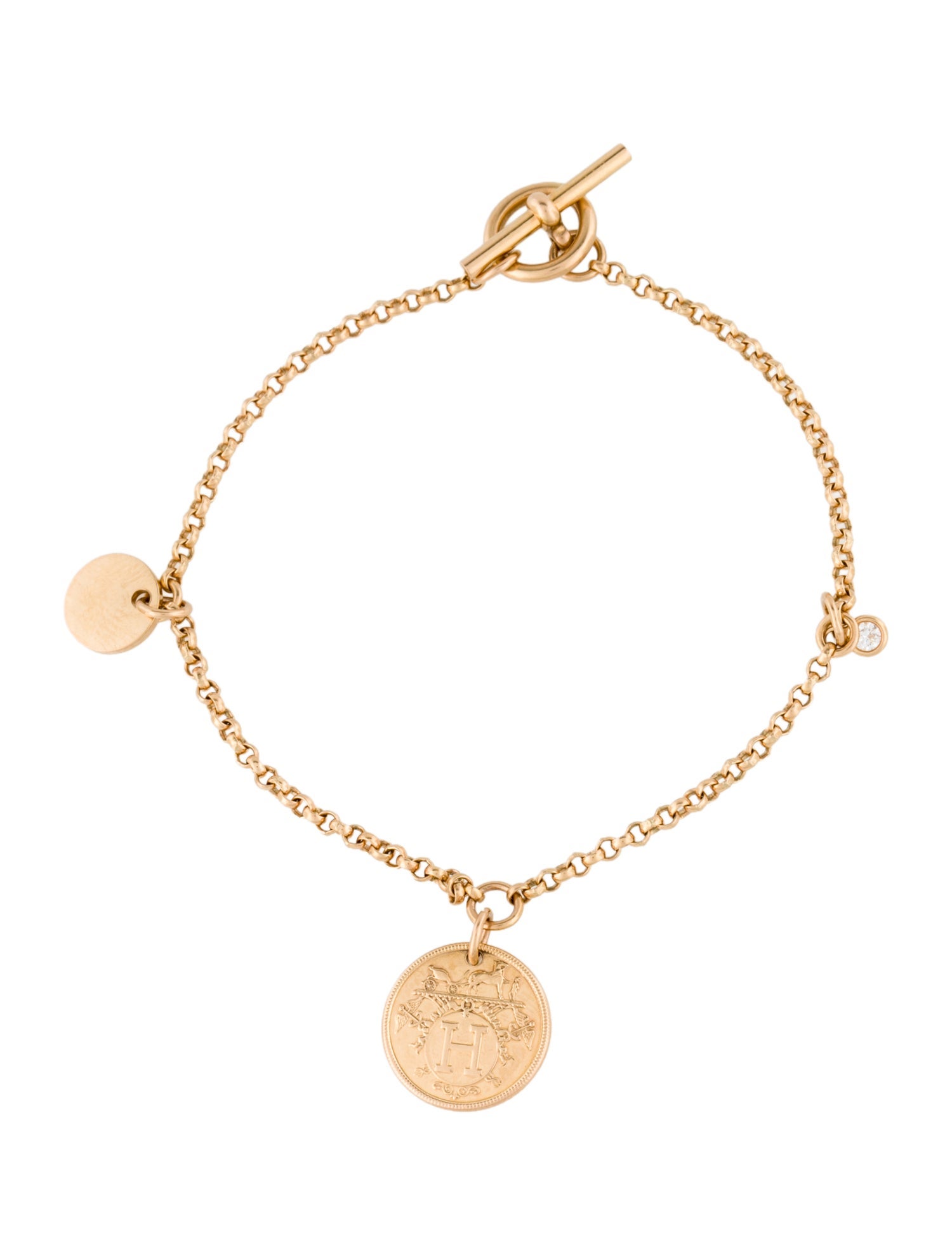 Hermès 18K Diamond Ex-Libris Bracelet, Small Model