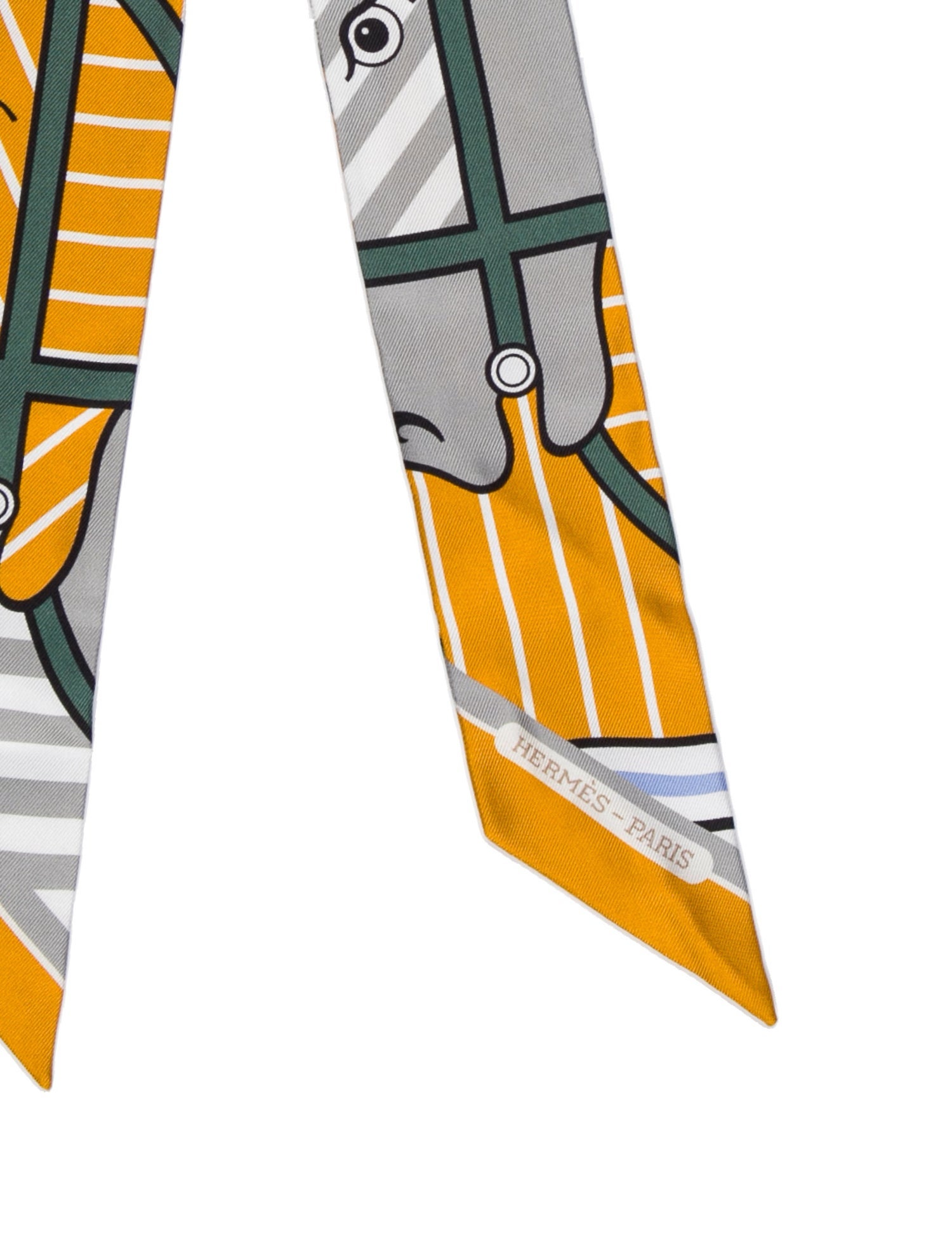 Hermès Quadrige Bayadere Silk Twilly Scarf