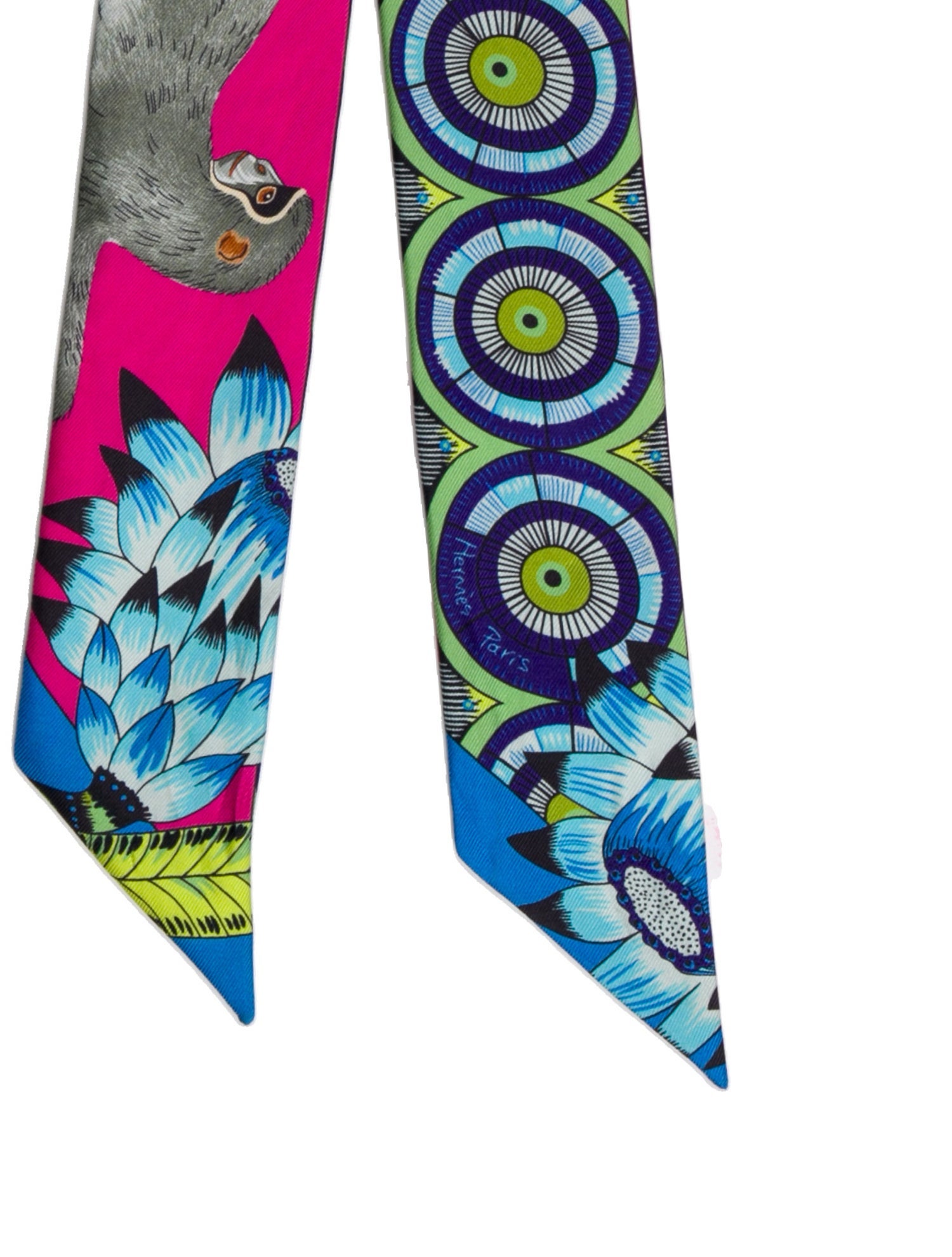 Hermès Savana Dance Silk Twilly Scarf