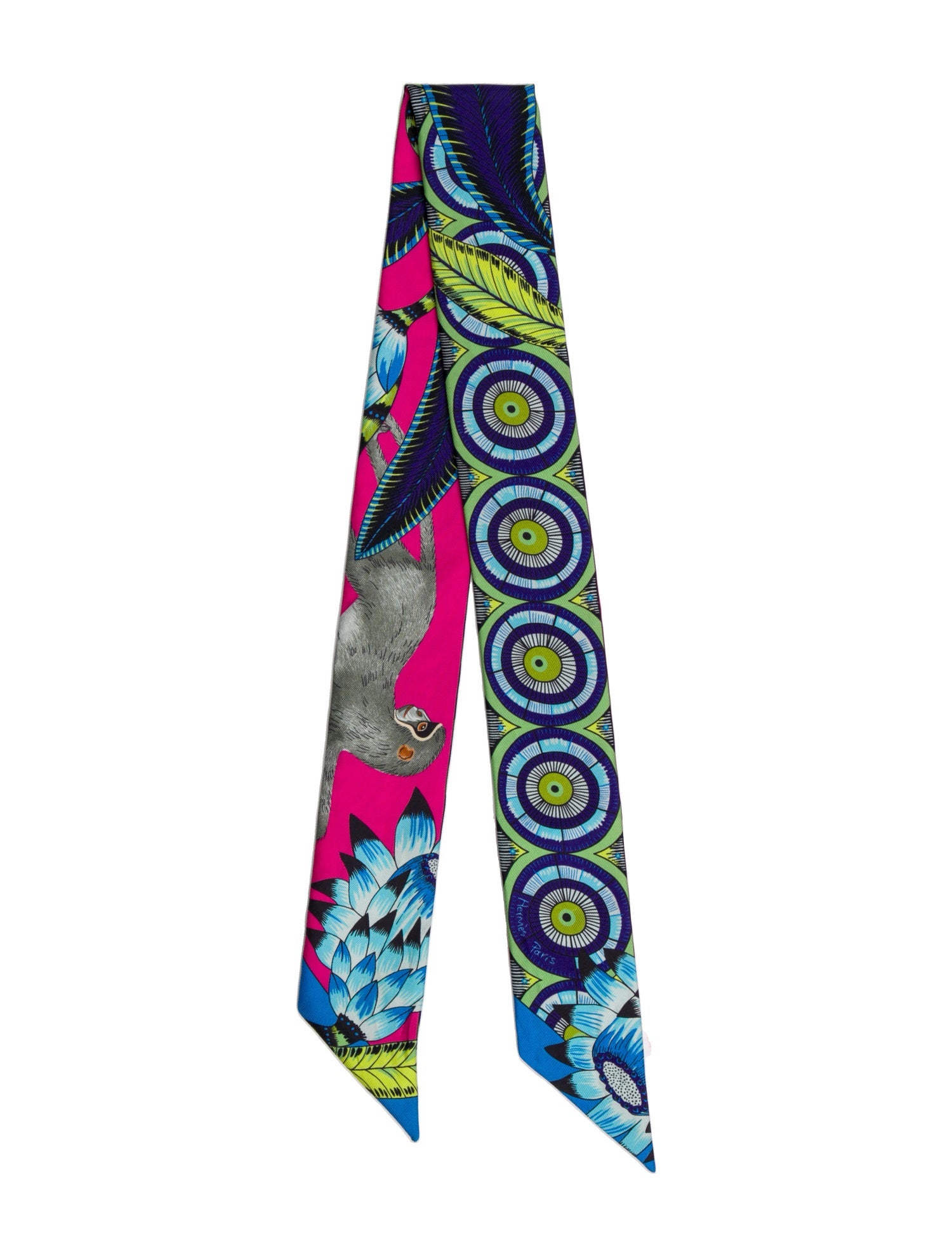 Hermès Savana Dance Silk Twilly Scarf