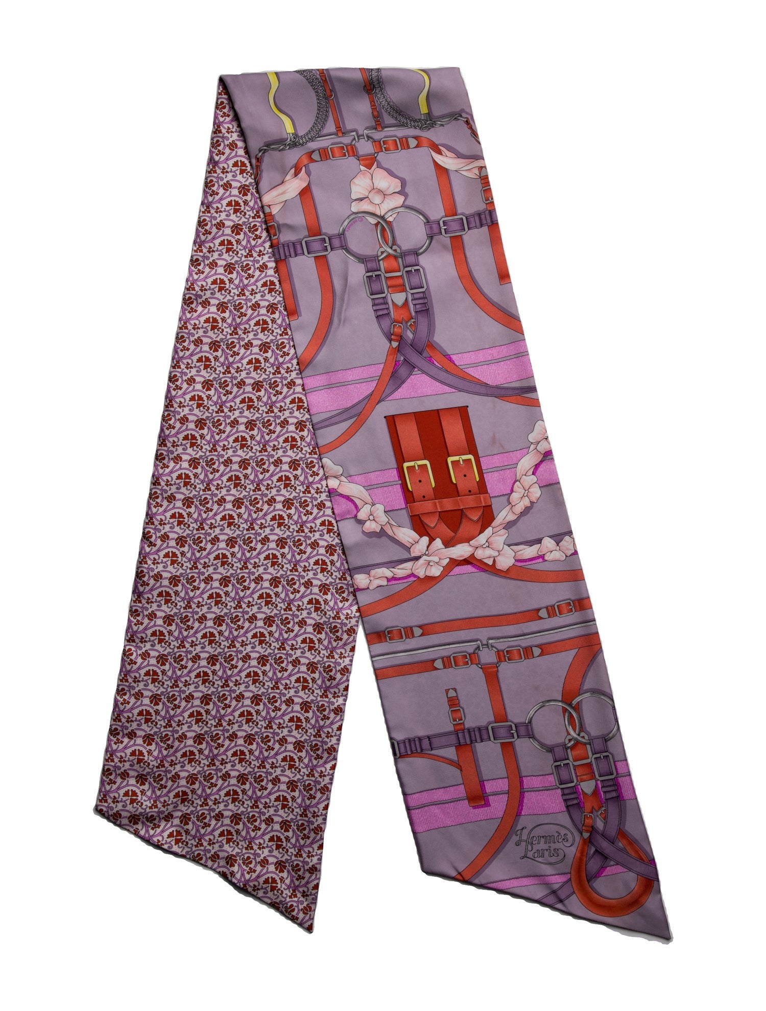 Hermès Grand Manège Fleuri Maxi Silk Twilly Scarf