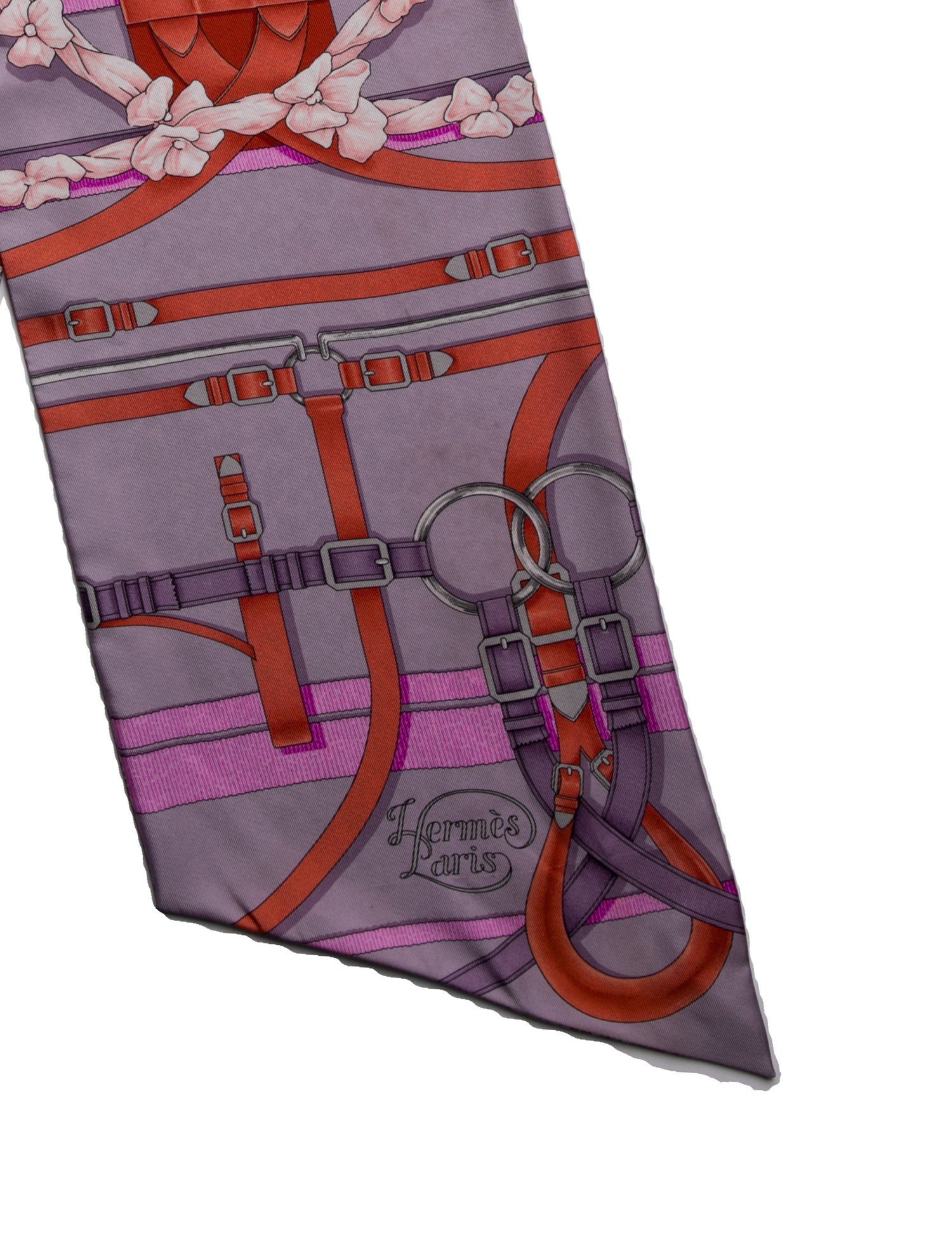Hermès Grand Manège Fleuri Maxi Silk Twilly Scarf