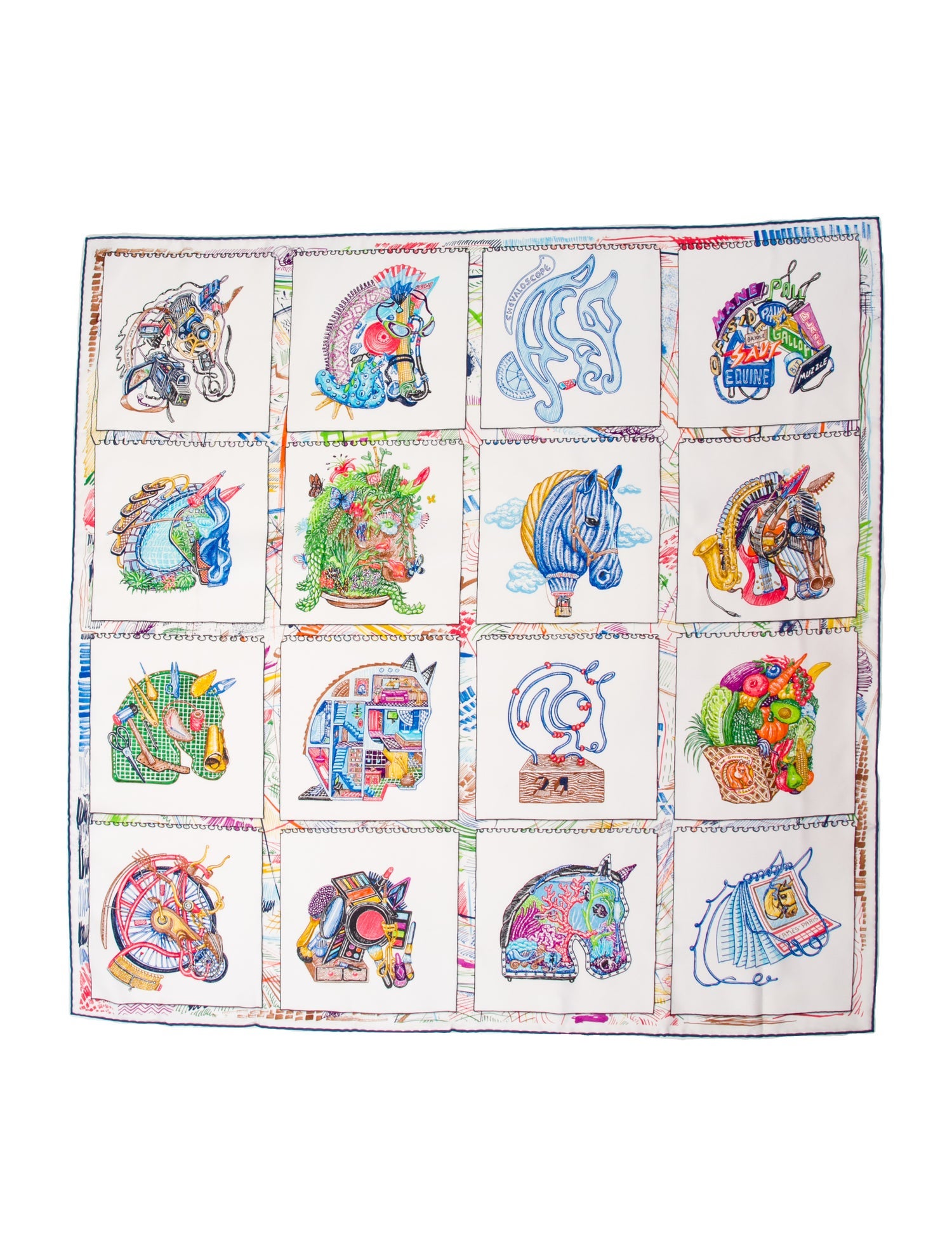 Hermès Chevaloscope Silk Scarf