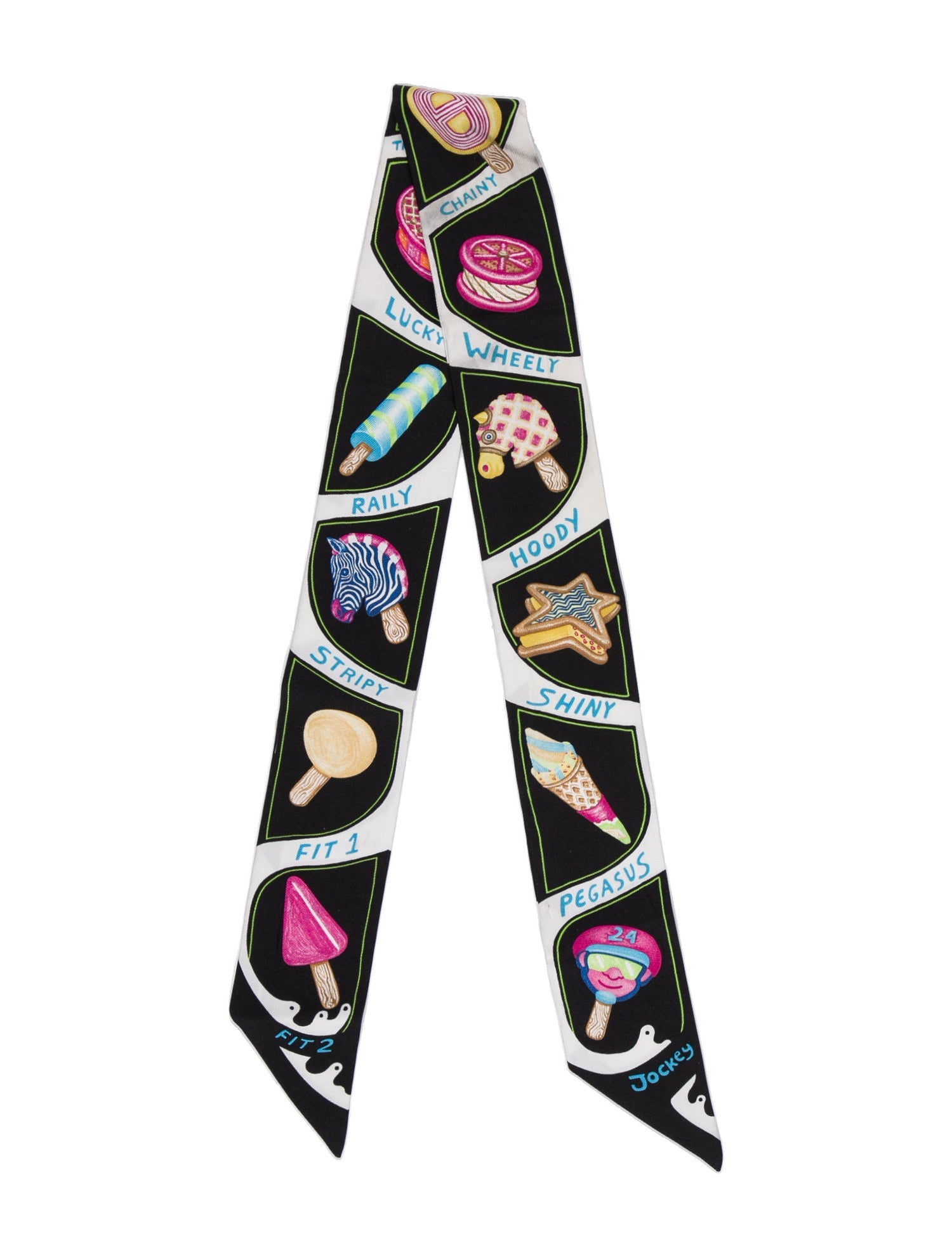 Hermès Funny Ice Cream Silk Twilly Scarf