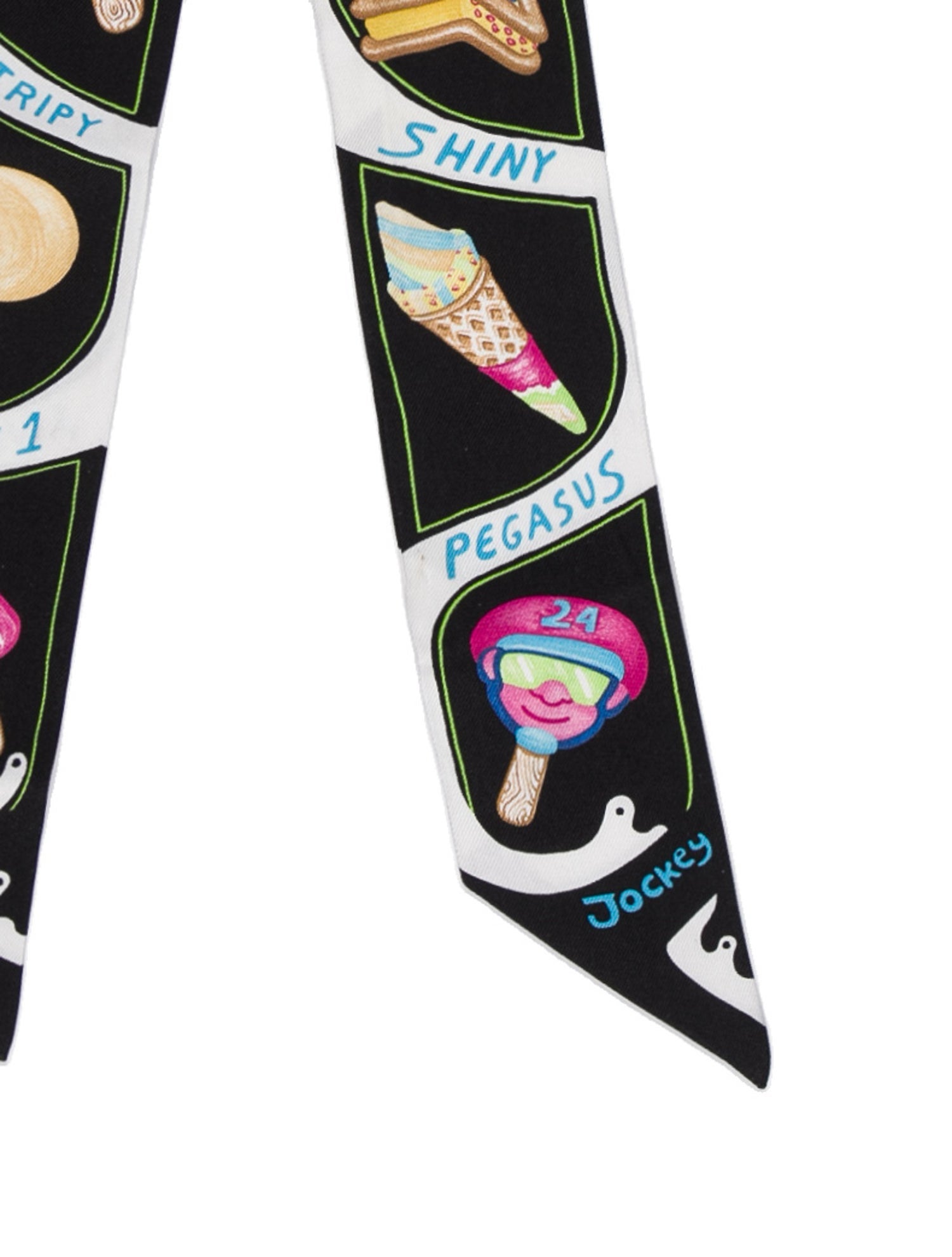 Hermès Funny Ice Cream Silk Twilly Scarf