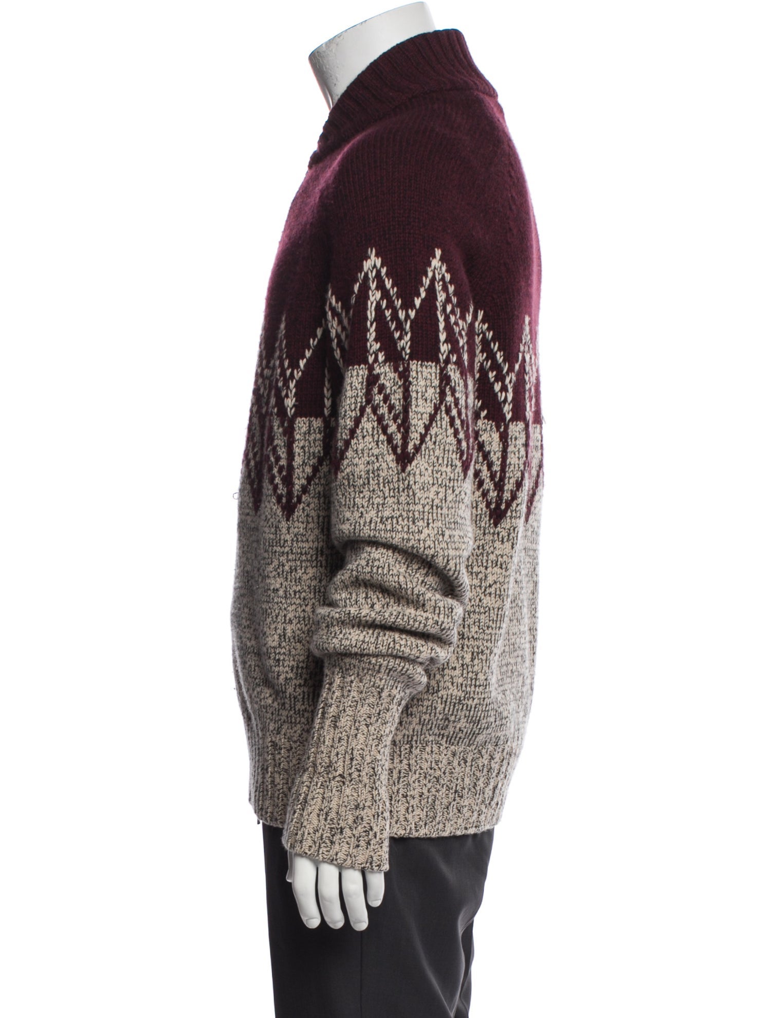 Hermès Virgin Wool Colorblock Pattern Bomber Jacket