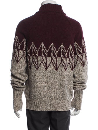 Hermès Virgin Wool Colorblock Pattern Bomber Jacket