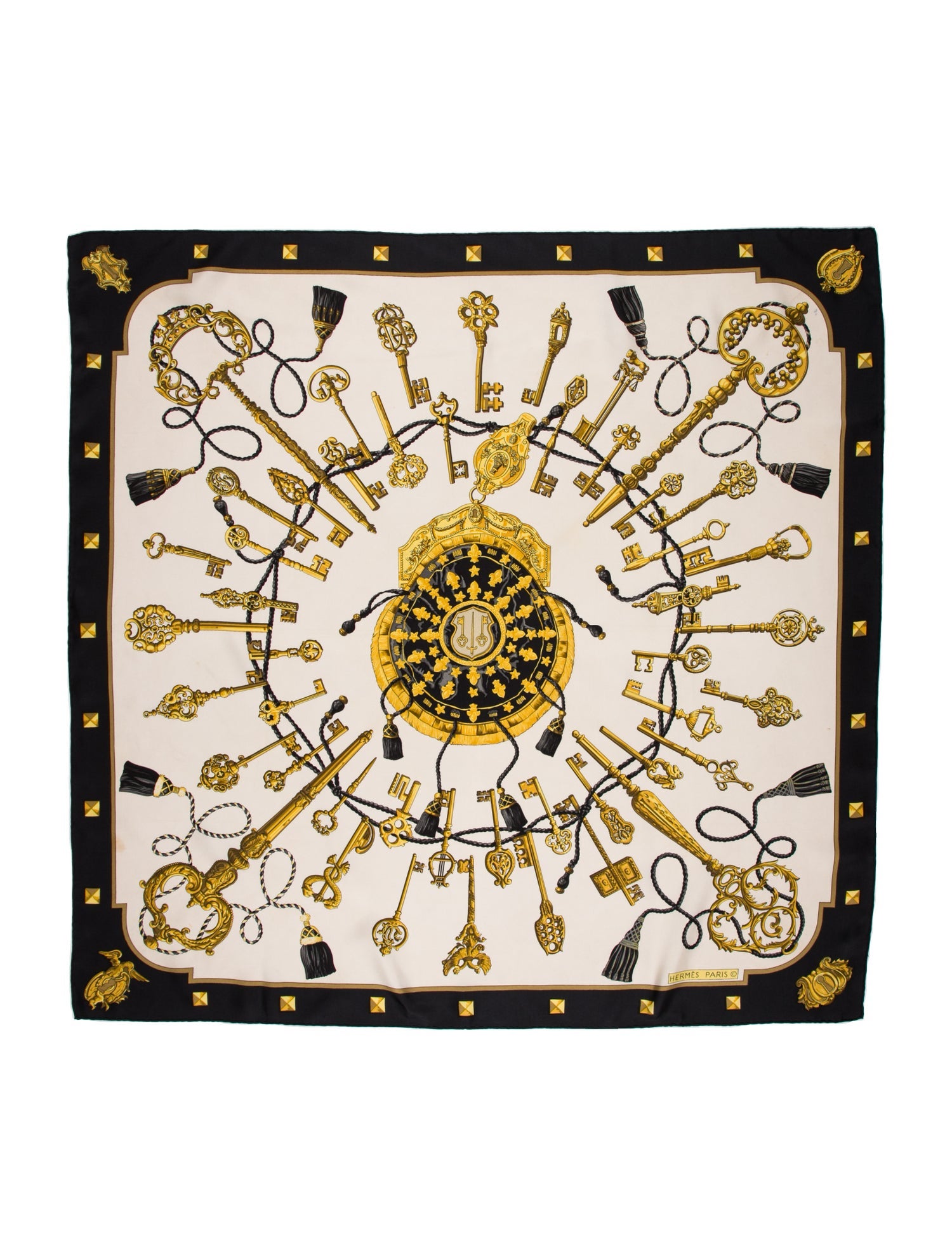 Hermès Les Clés Silk Scarf