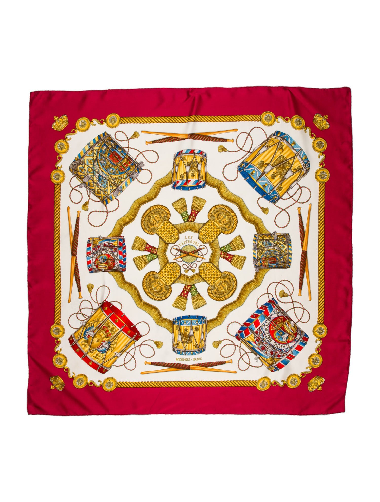 Hermès Les Tambours Silk Scarf