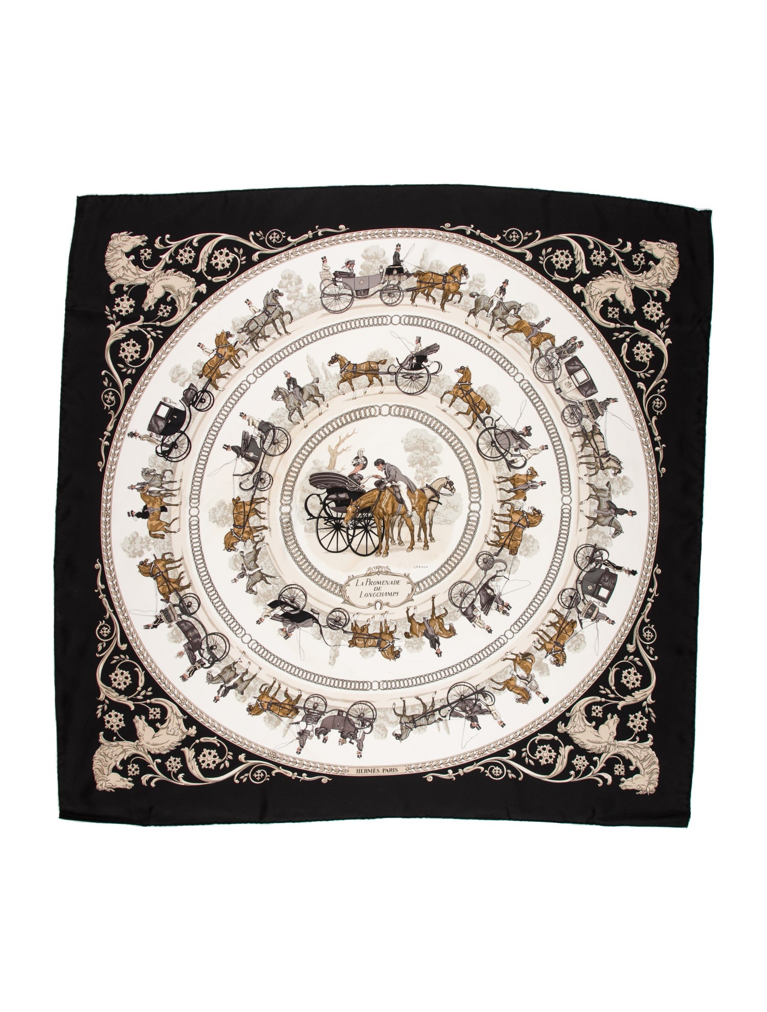 Hermès La Promenade De Longchamps Silk Scarf