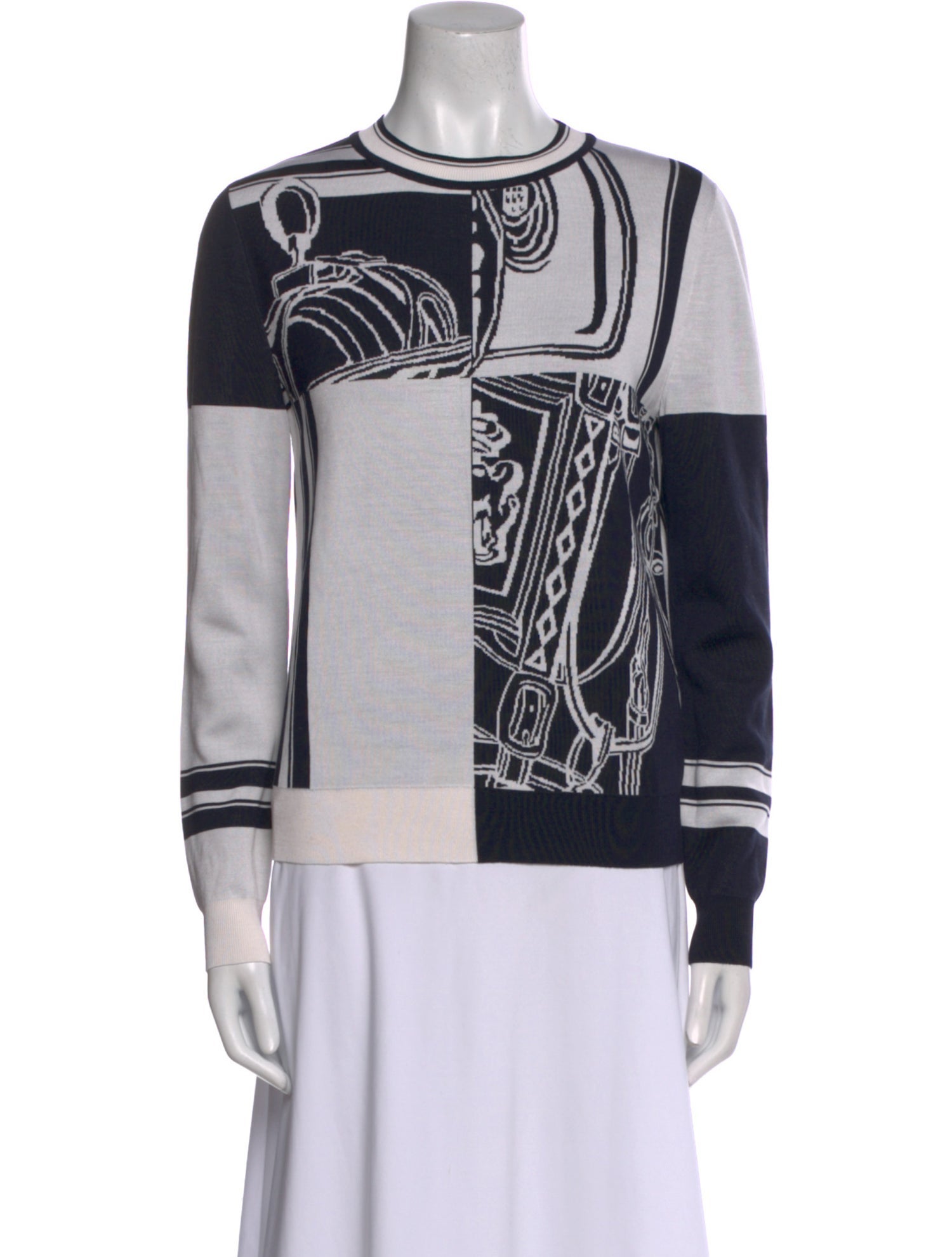 Hermès Silk Graphic Print Sweatshirt