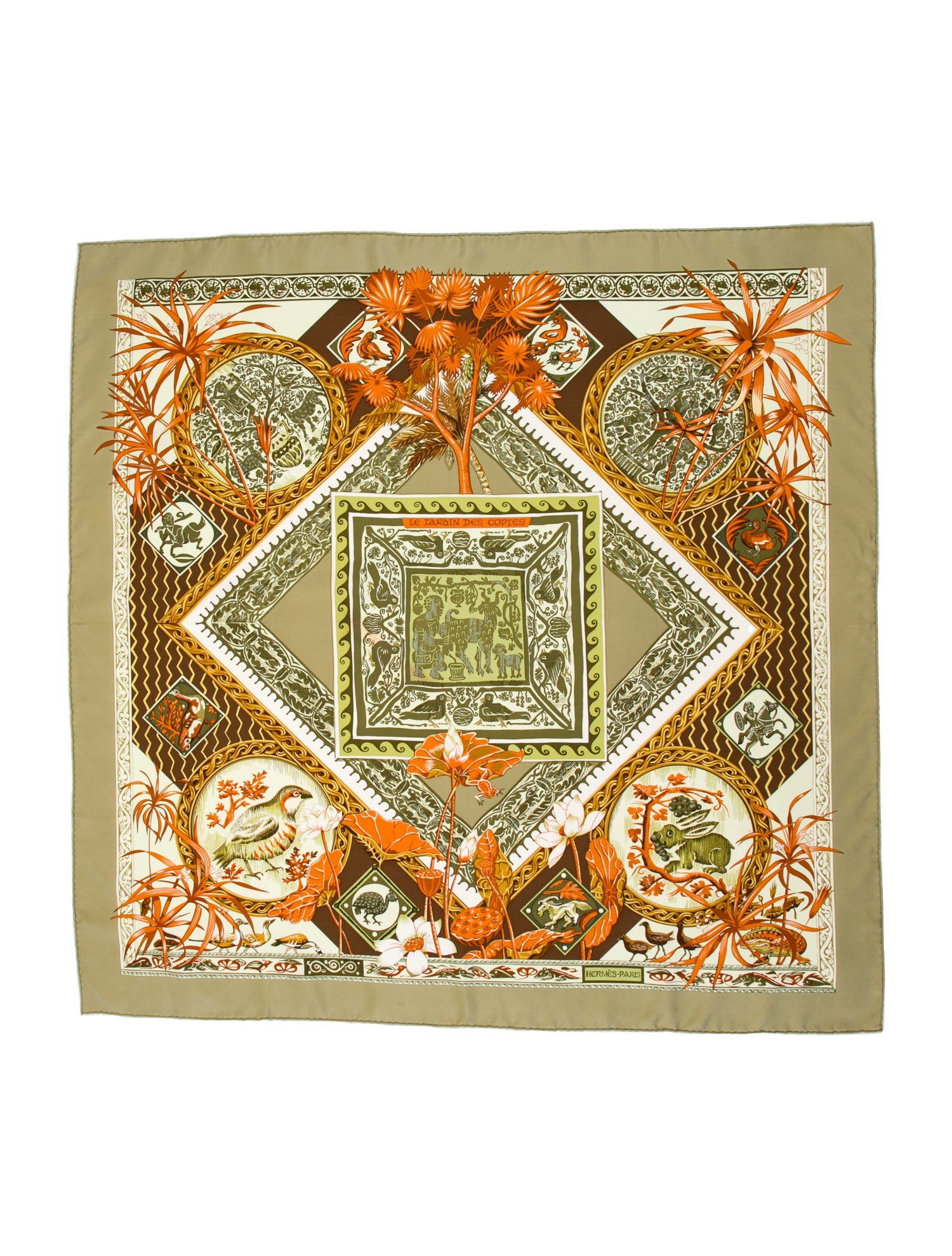 Hermès Le Jardin Des Coptes Silk Scarf