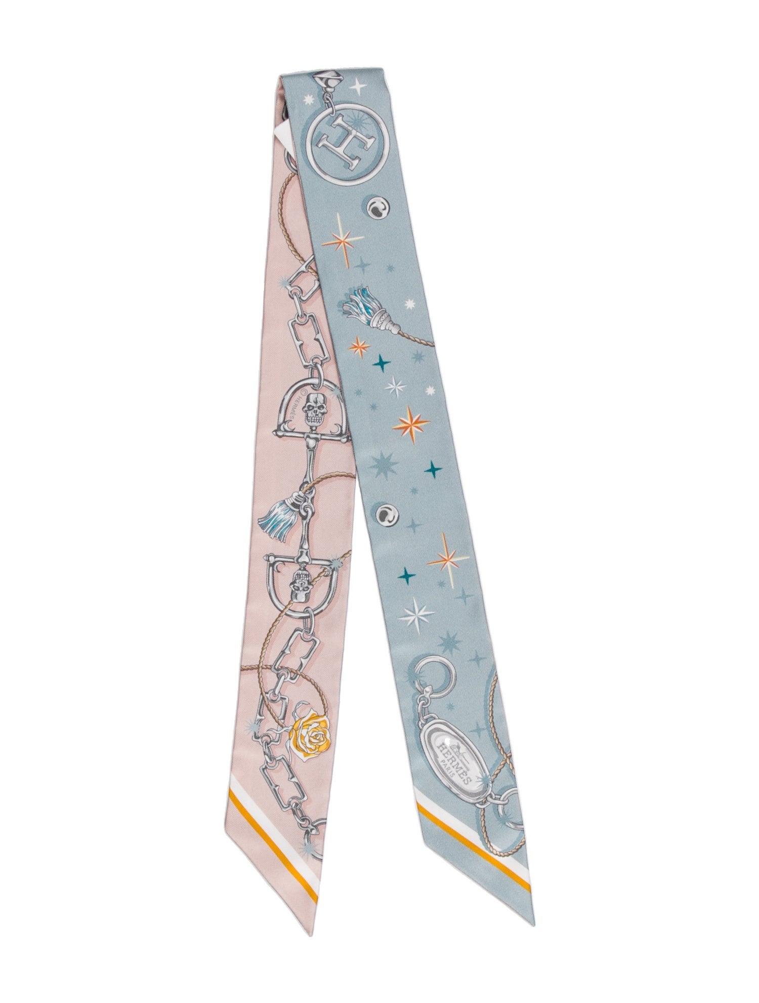 Hermès C'est La Fete Silk Twilly Scarf w/ Tags