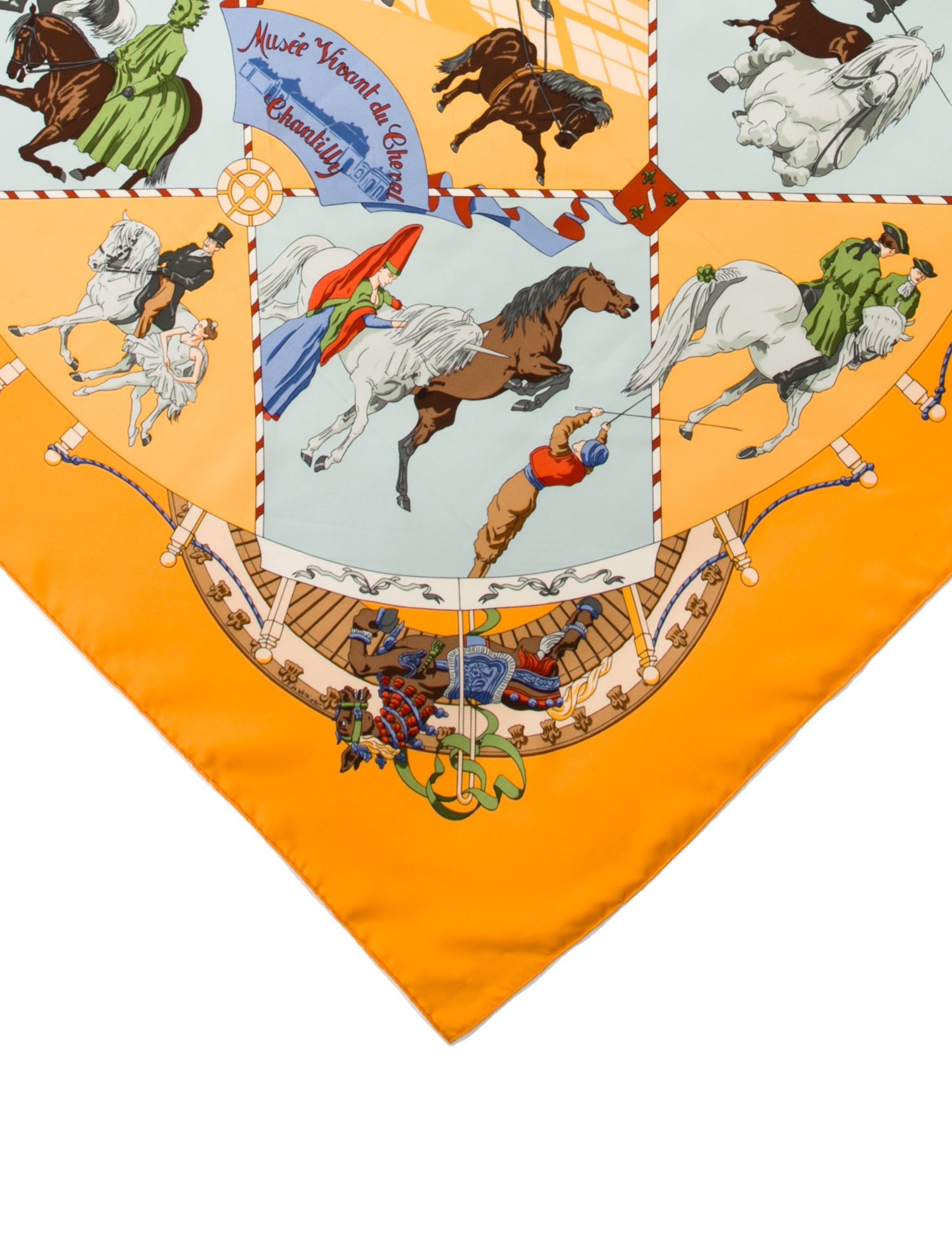 Hermès Musée Vivant du Cheval Chantilly Silk Scarf
