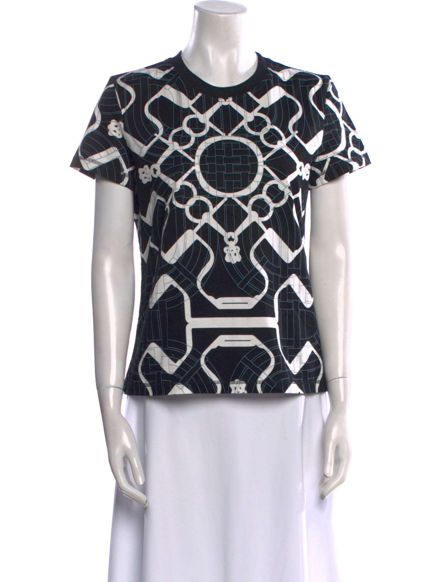 Hermès Printed Crew Neck T-Shirt w/ Tags