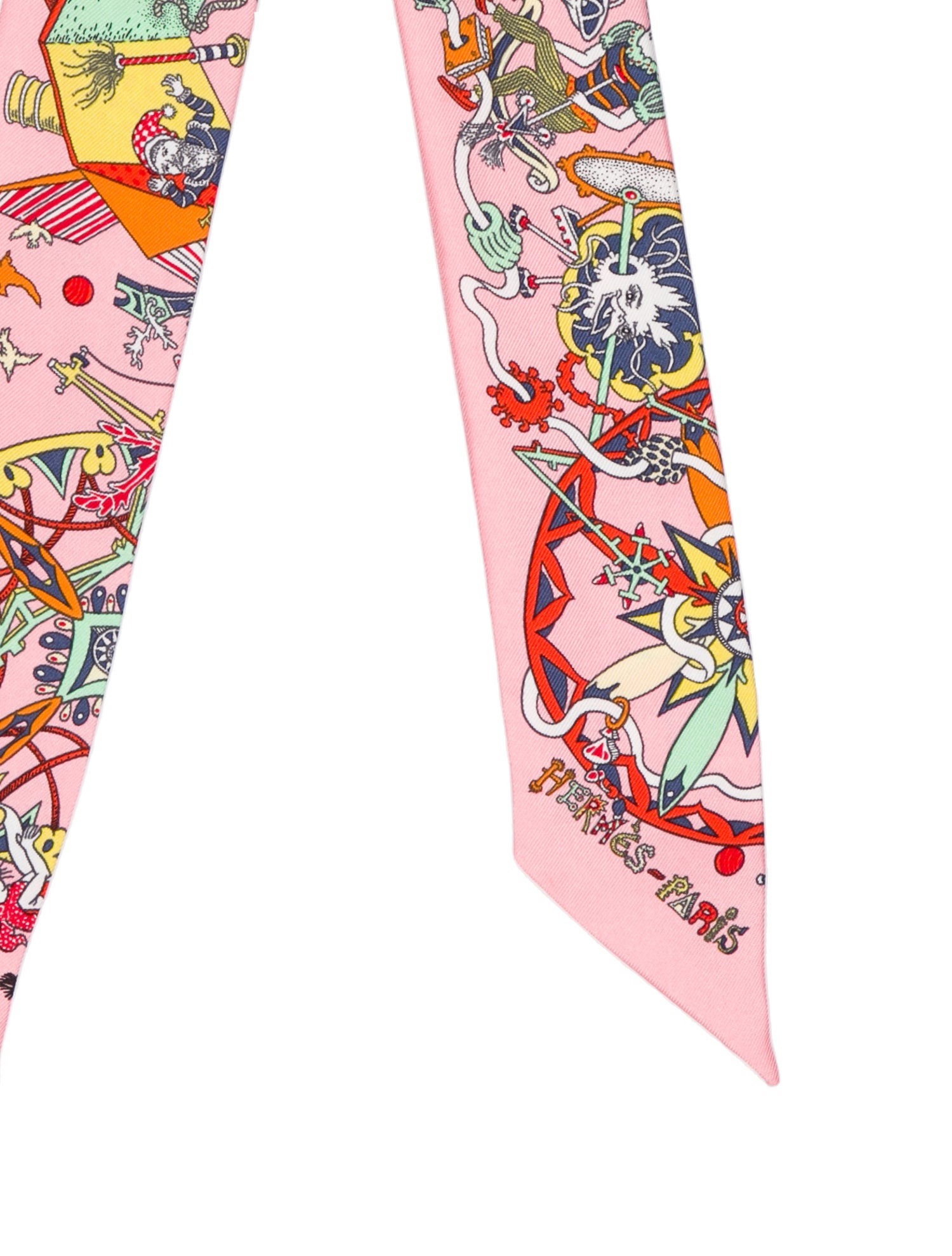 Hermès La Folle Parade Silk Twilly Scarf