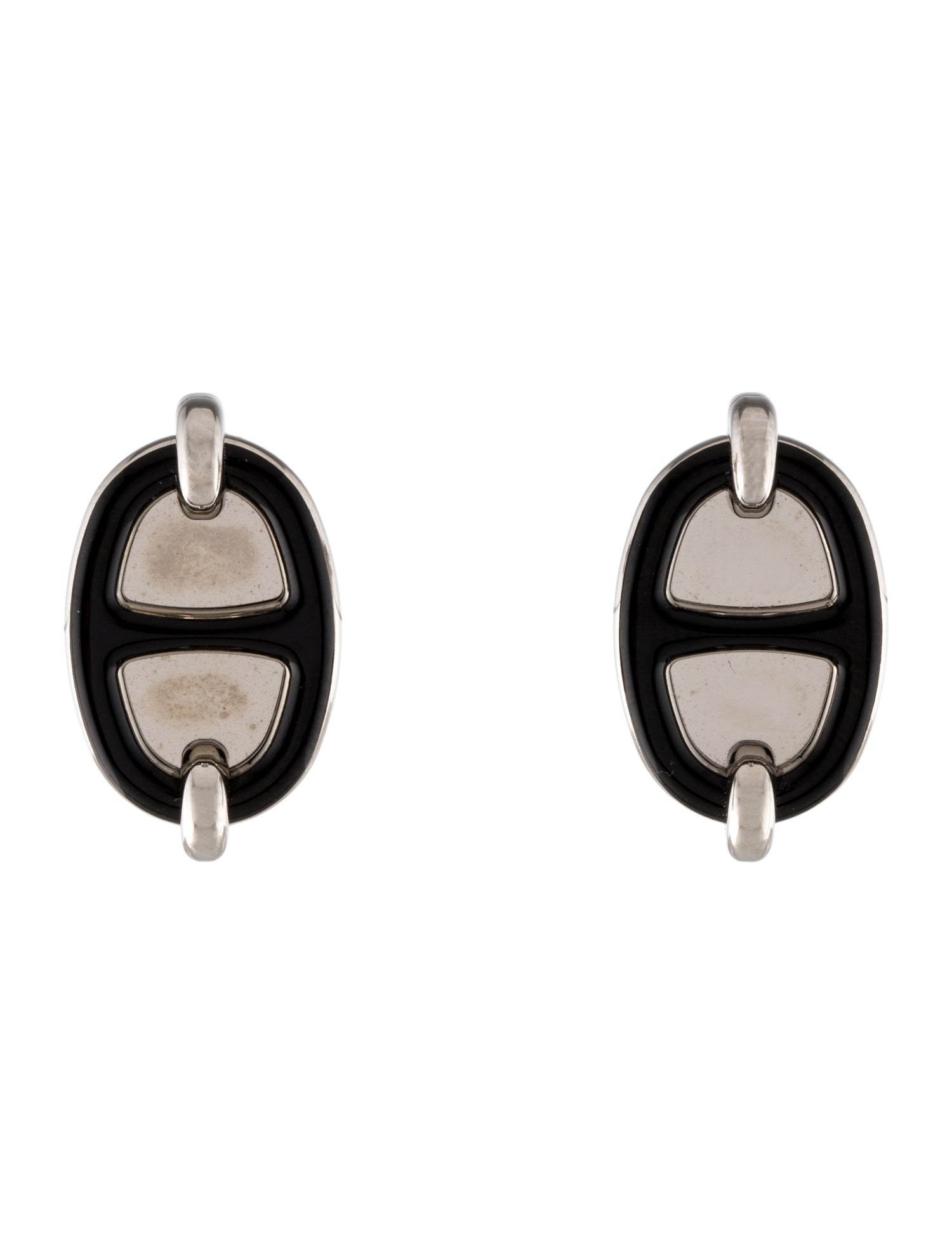 Hermès Lacquer Mini Maillon Stud Earrings
