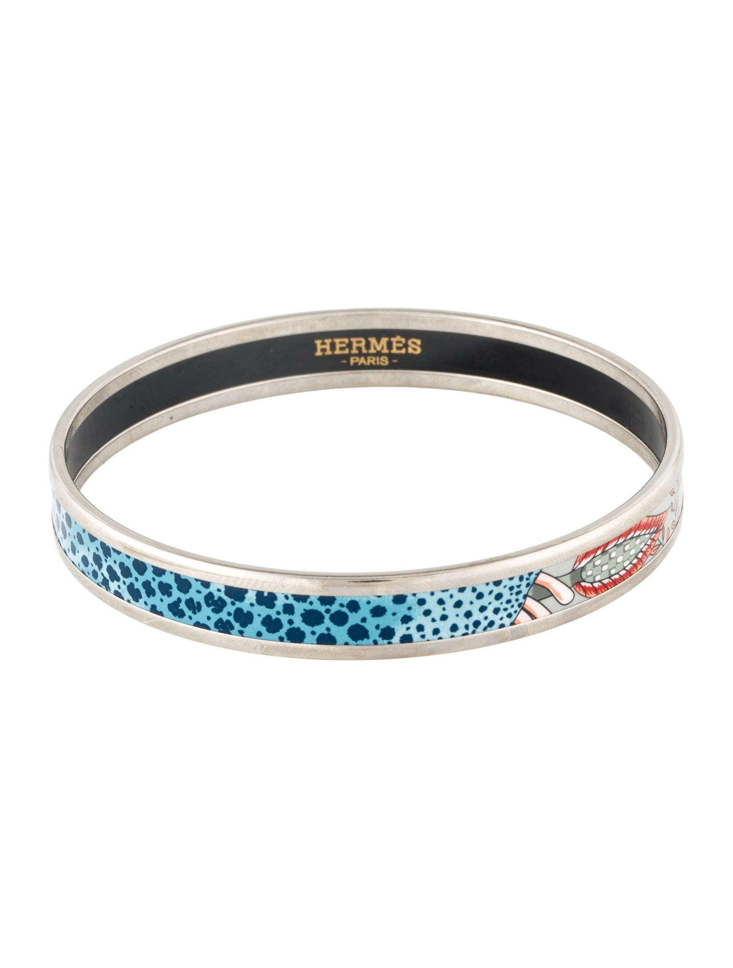 Hermès Narrow Enamel Bangle Bracelet