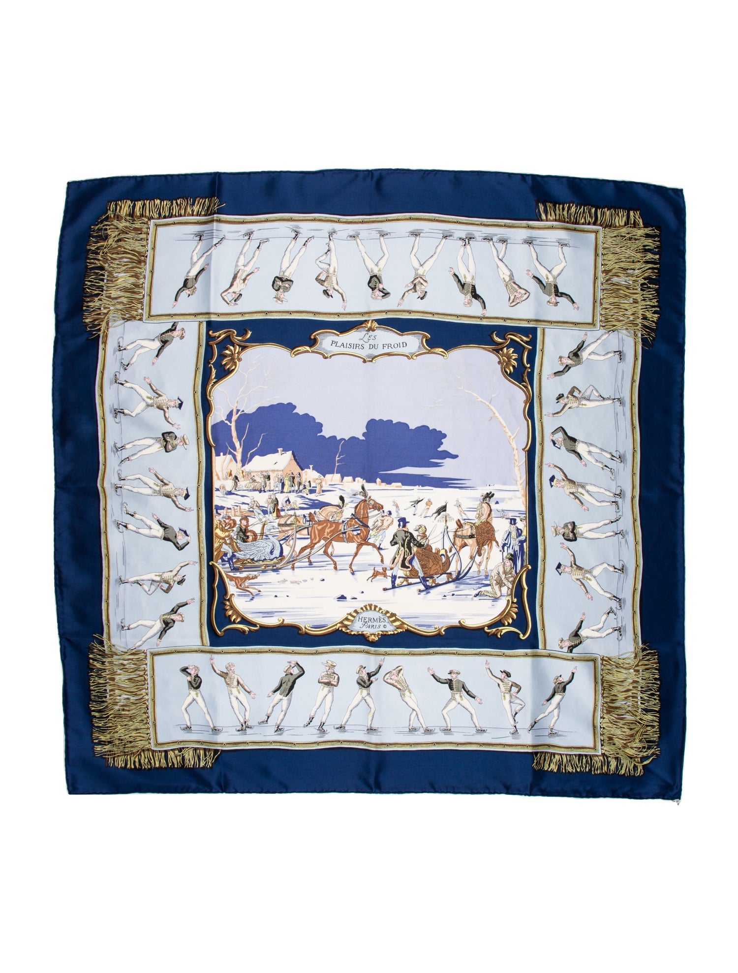 Hermès Les Plaisirs Du Froid Silk Scarf