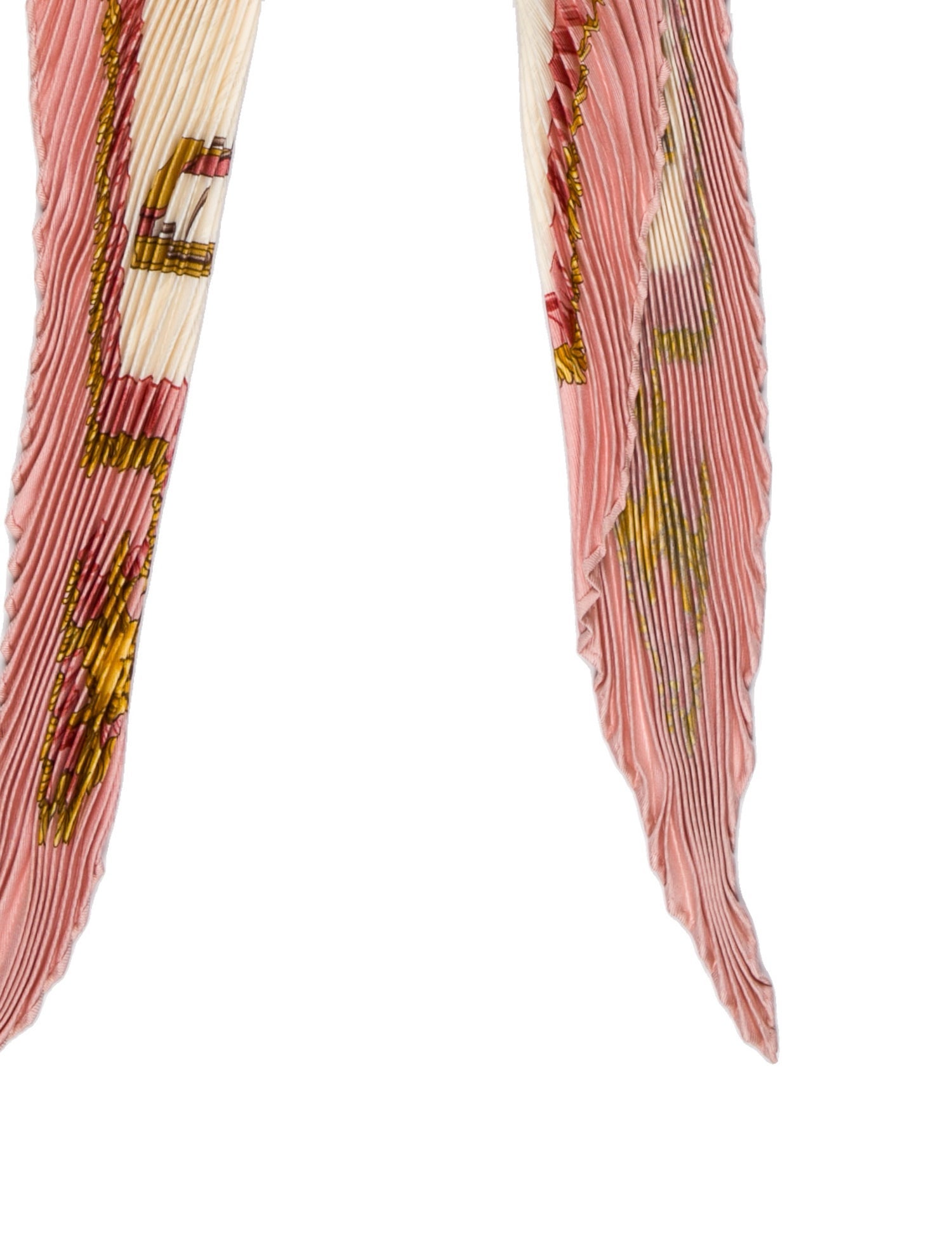 Hermès Traineaux et Glissades Silk Plissé Scarf