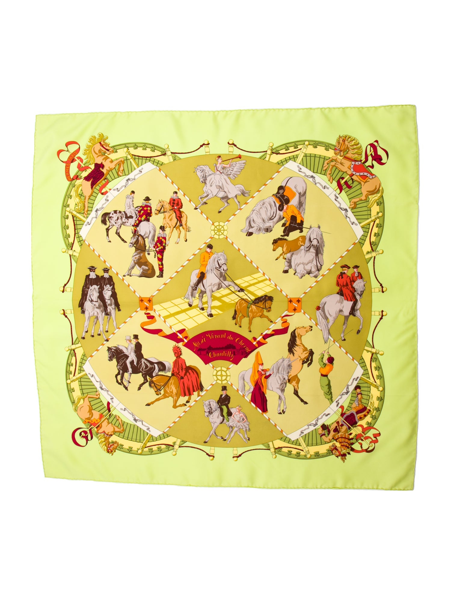 Hermès Musée Vivant du Cheval Chantilly Silk Scarf