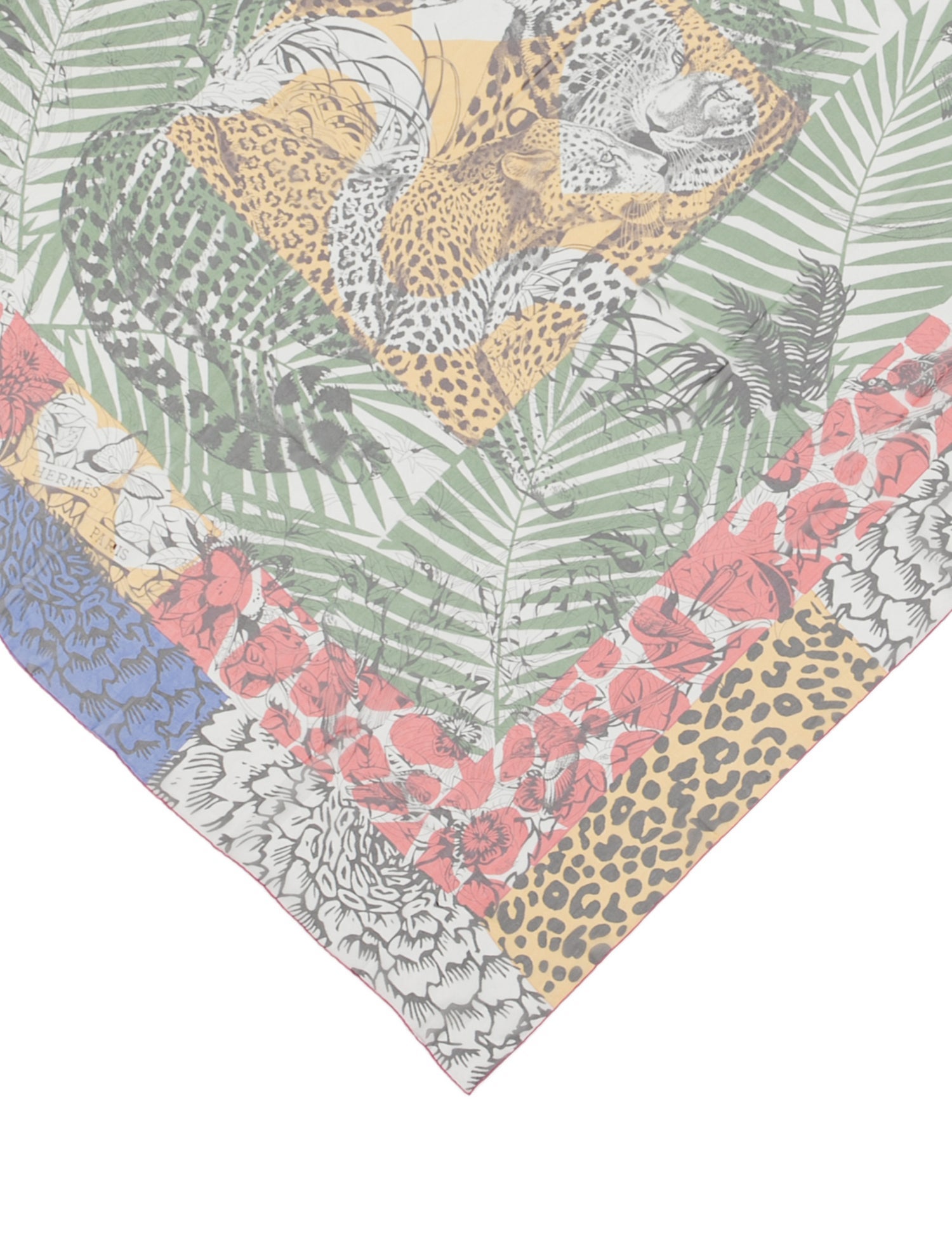 Hermès Jungle Love Au Tampon Silk Shawl