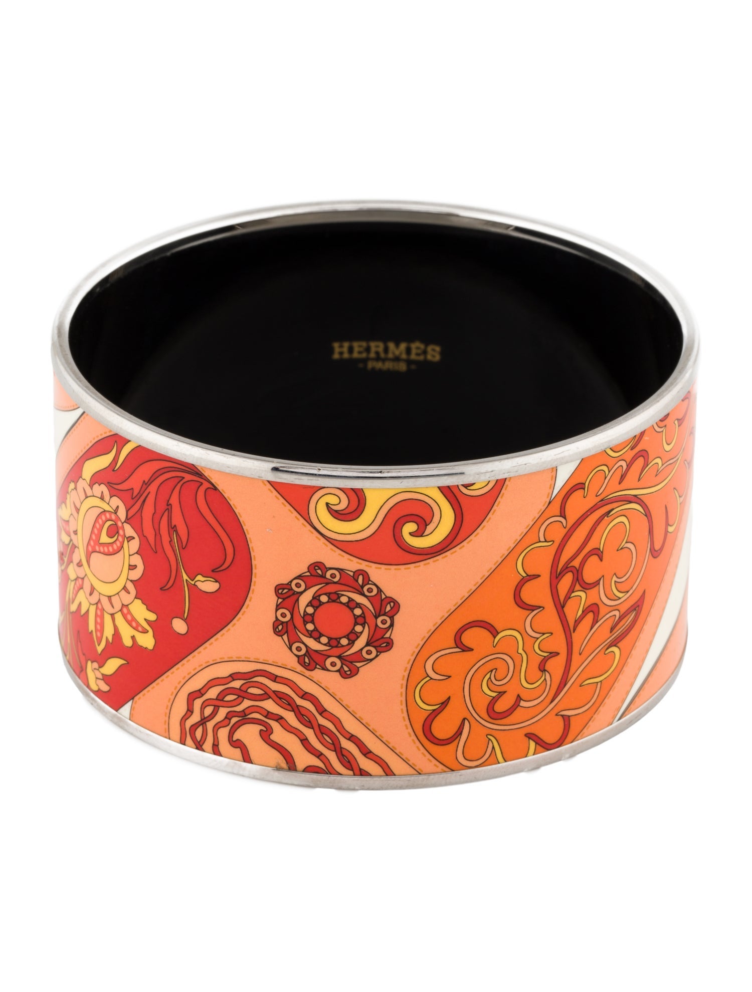 Hermès Extra Wide Enamel Bangle Bracelet